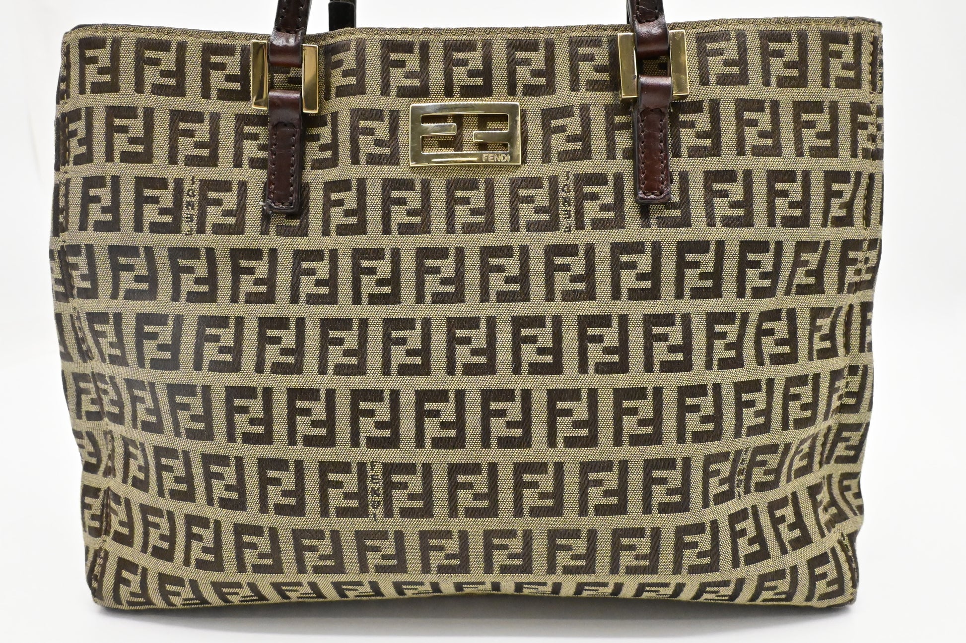 Fendi Shoulder Bag In Zucchino Canvas Brown