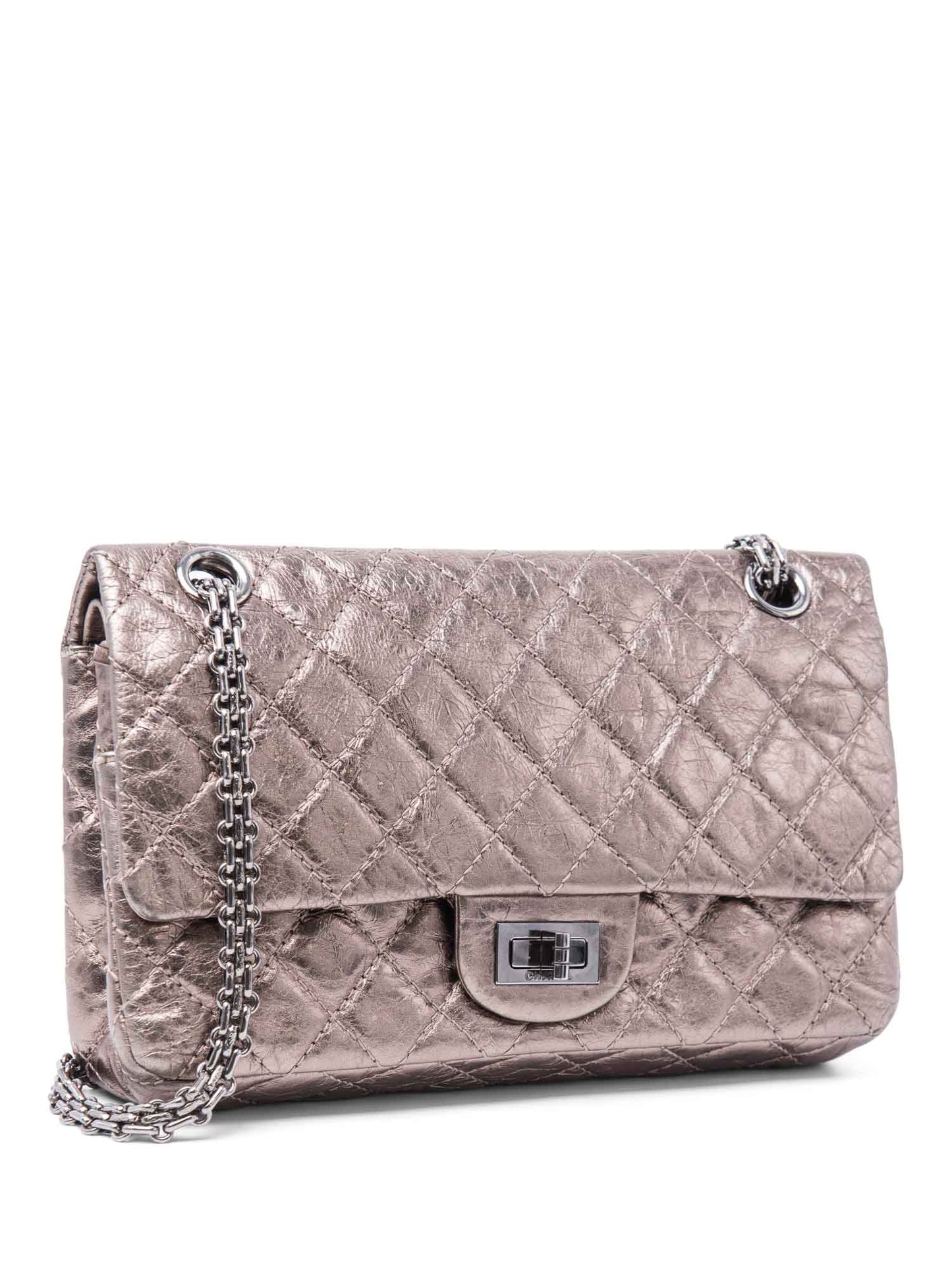 Chanel . Leather Reissue Medium Double Flap Bag Taupe