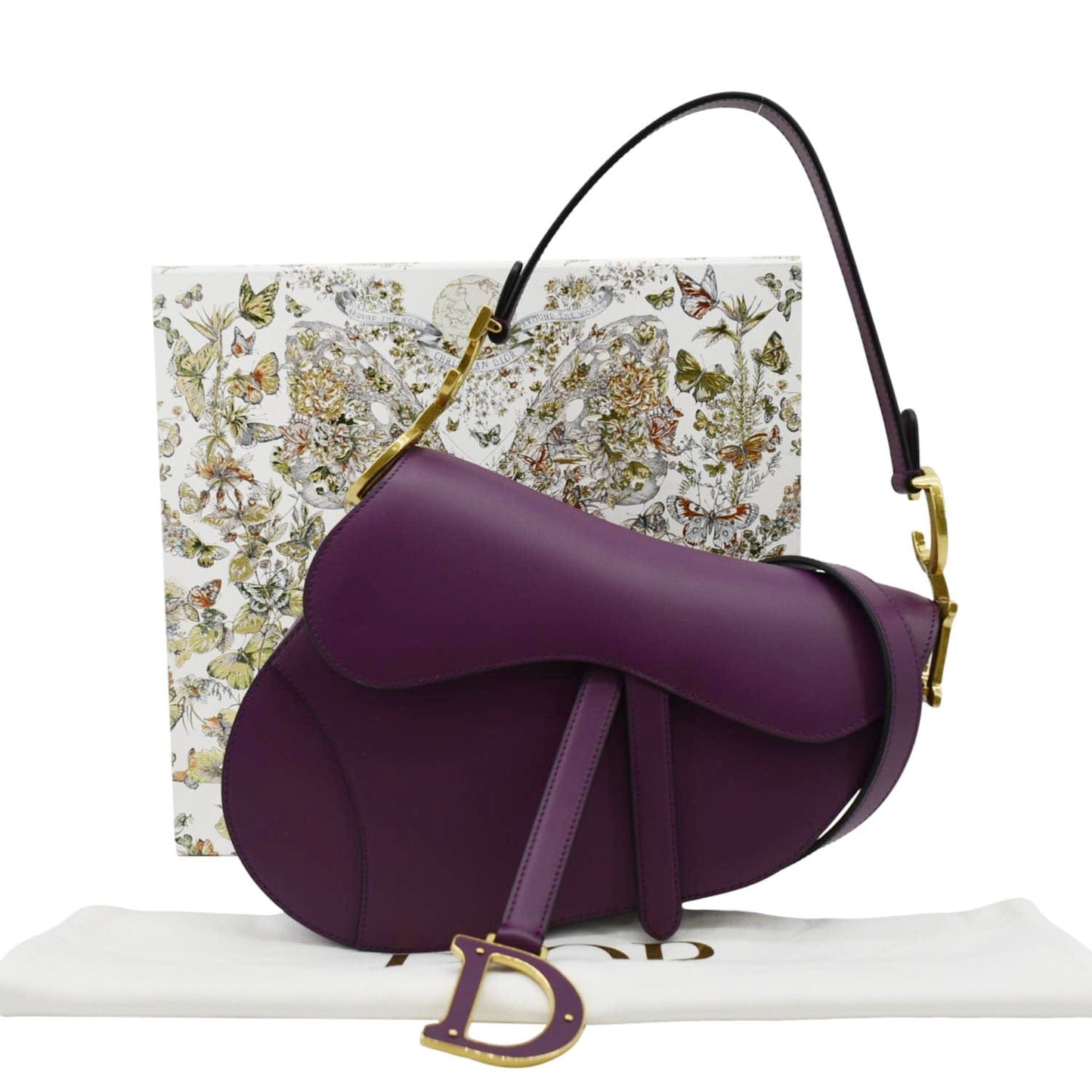 Dior Saddle Satchel Bag Mulberry Leather Travel Bag