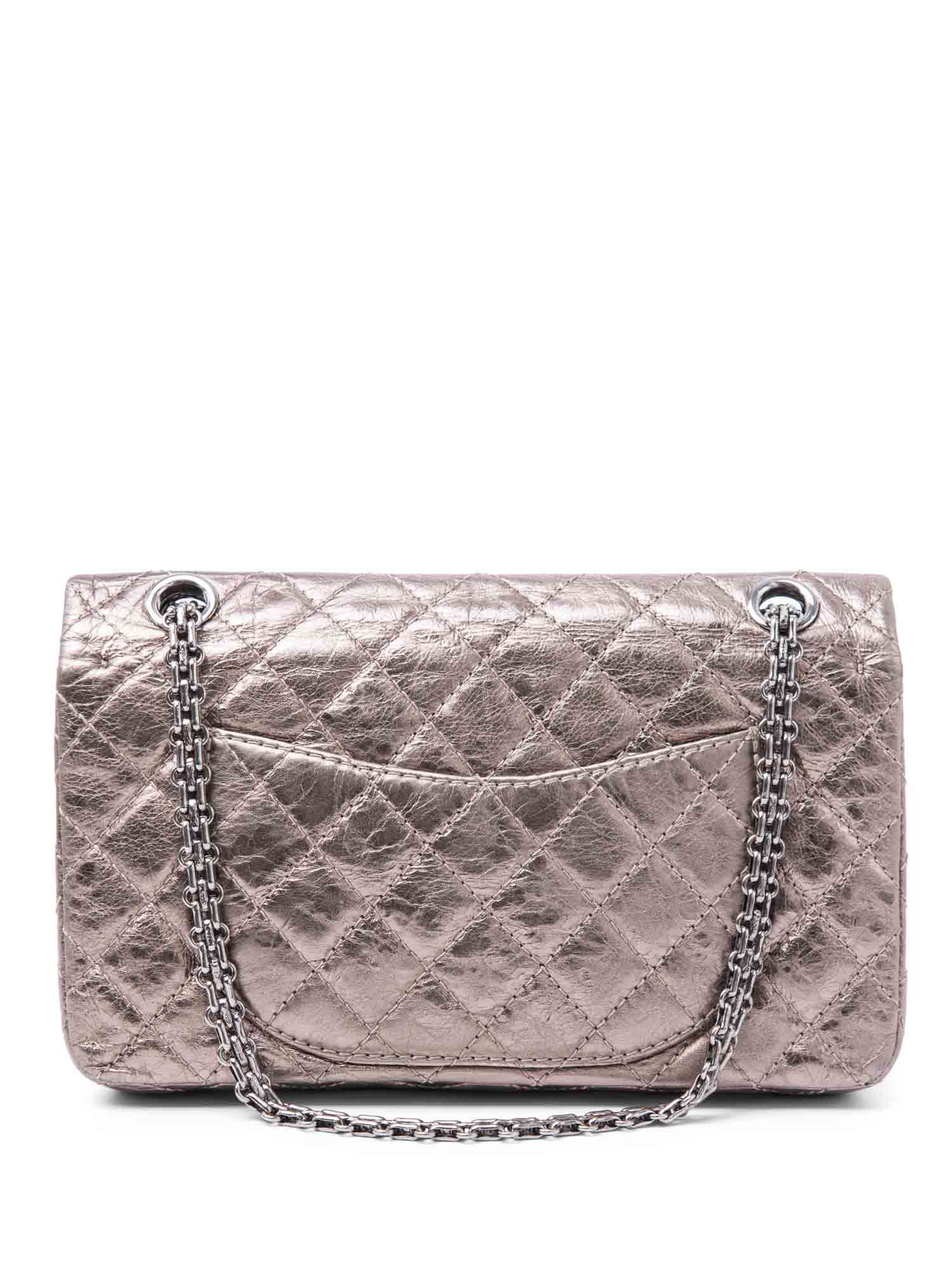 Chanel . Leather Reissue Medium Double Flap Bag Taupe