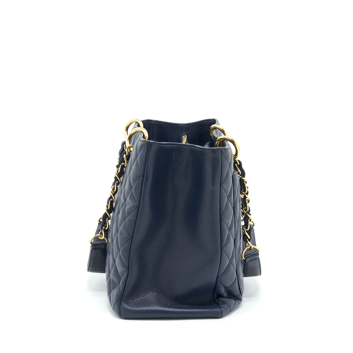 Chanel Grand Shopping XL Caviar Navy GHW Tote Bag