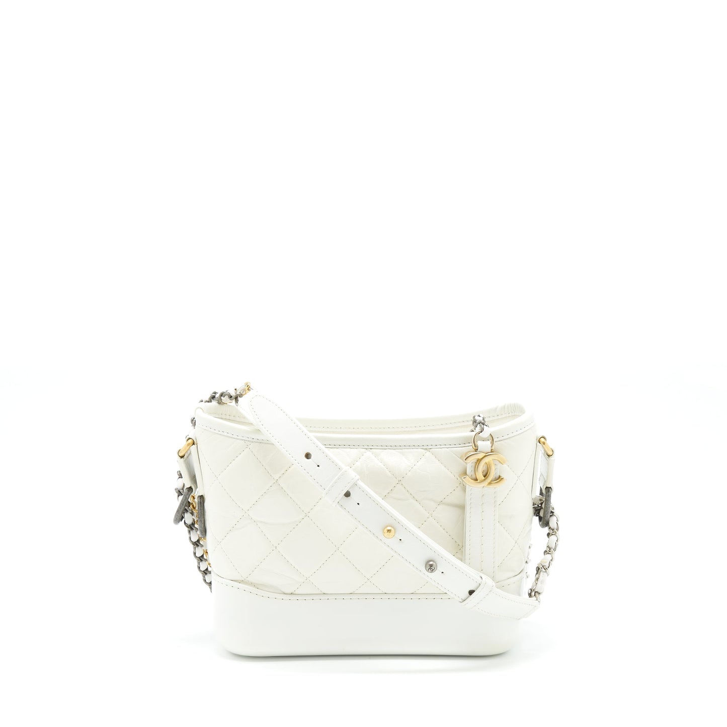 Chanel Gabrielle Hobo Calfskin Hardware Multicolour White Small Shoulder Bag