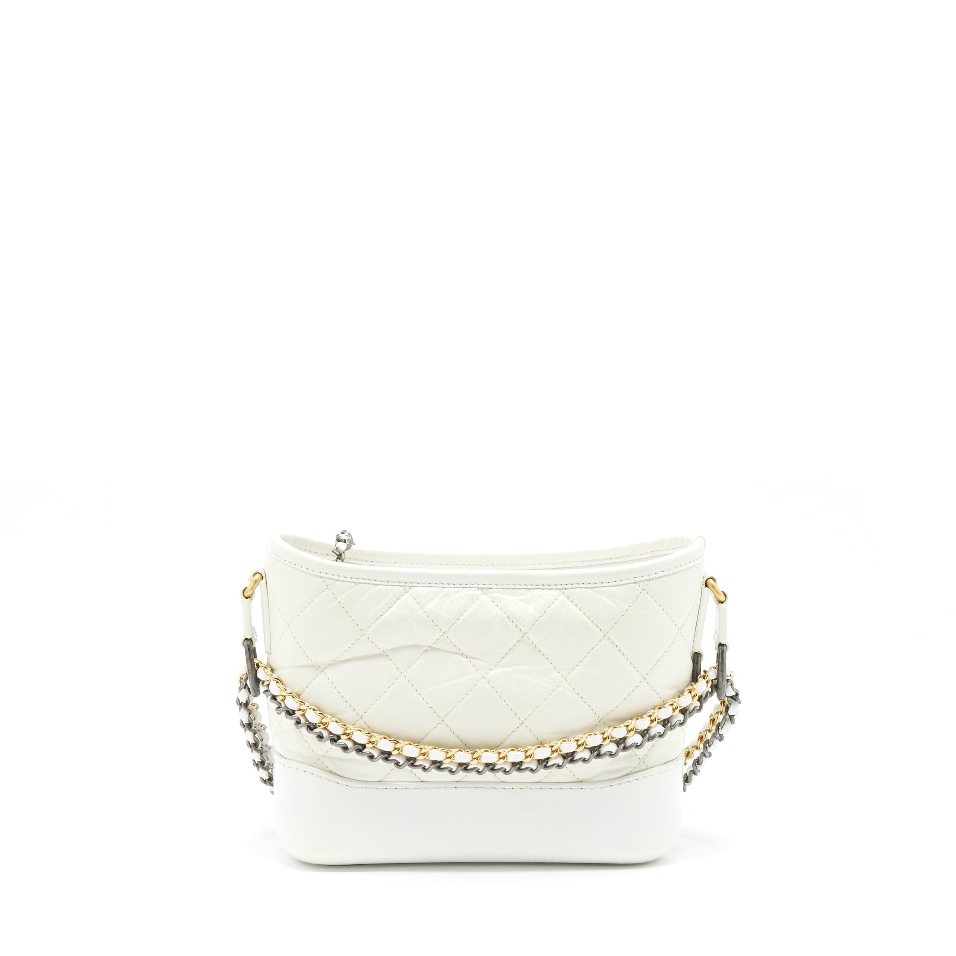 Chanel Gabrielle Hobo Calfskin Hardware Multicolour White Small Shoulder Bag