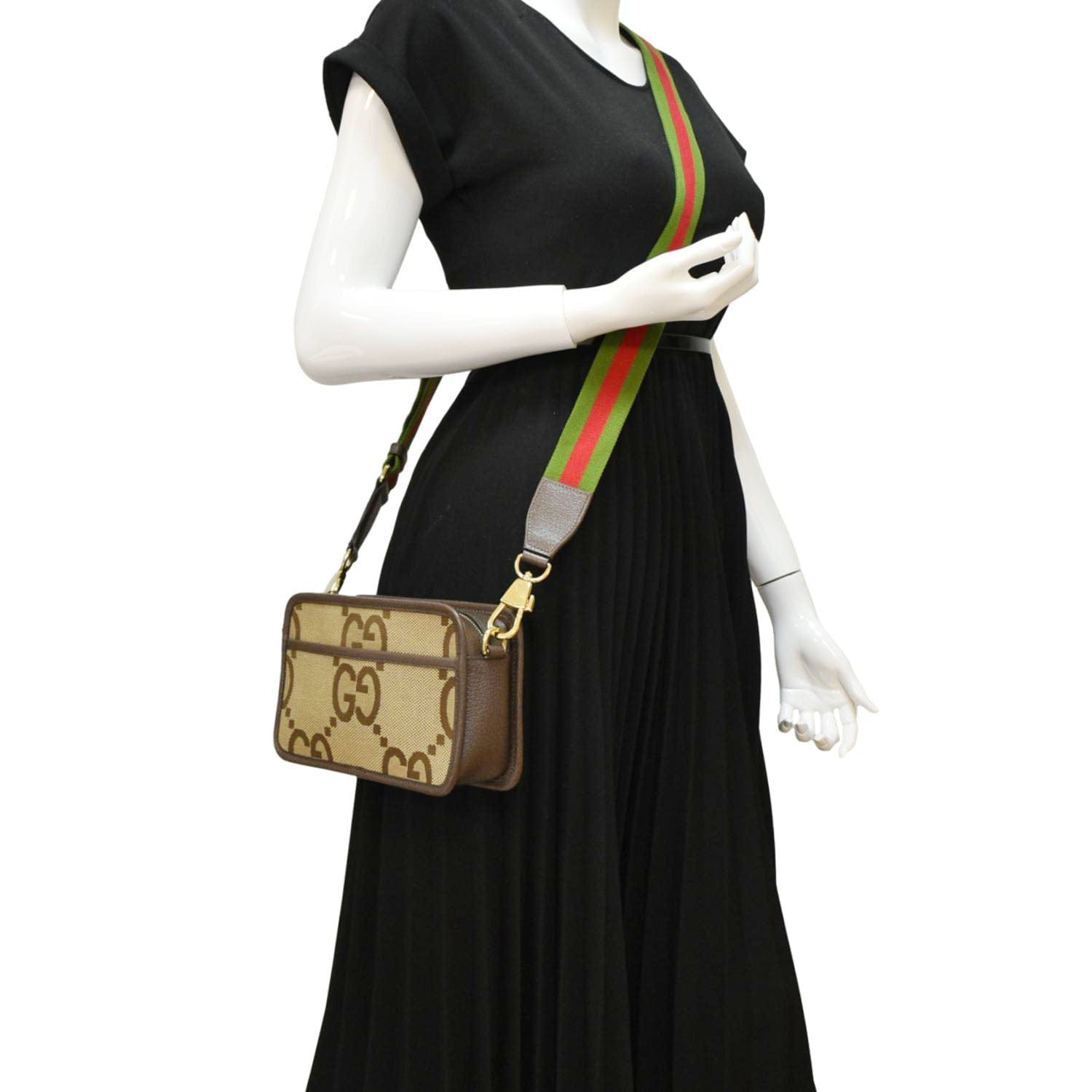 Gucci Jumbo Crossbody Bag Canvas Beige