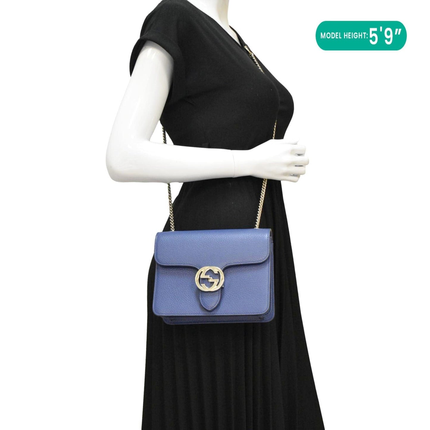Gucci Interlocking Crossbody Bag Leather Blue