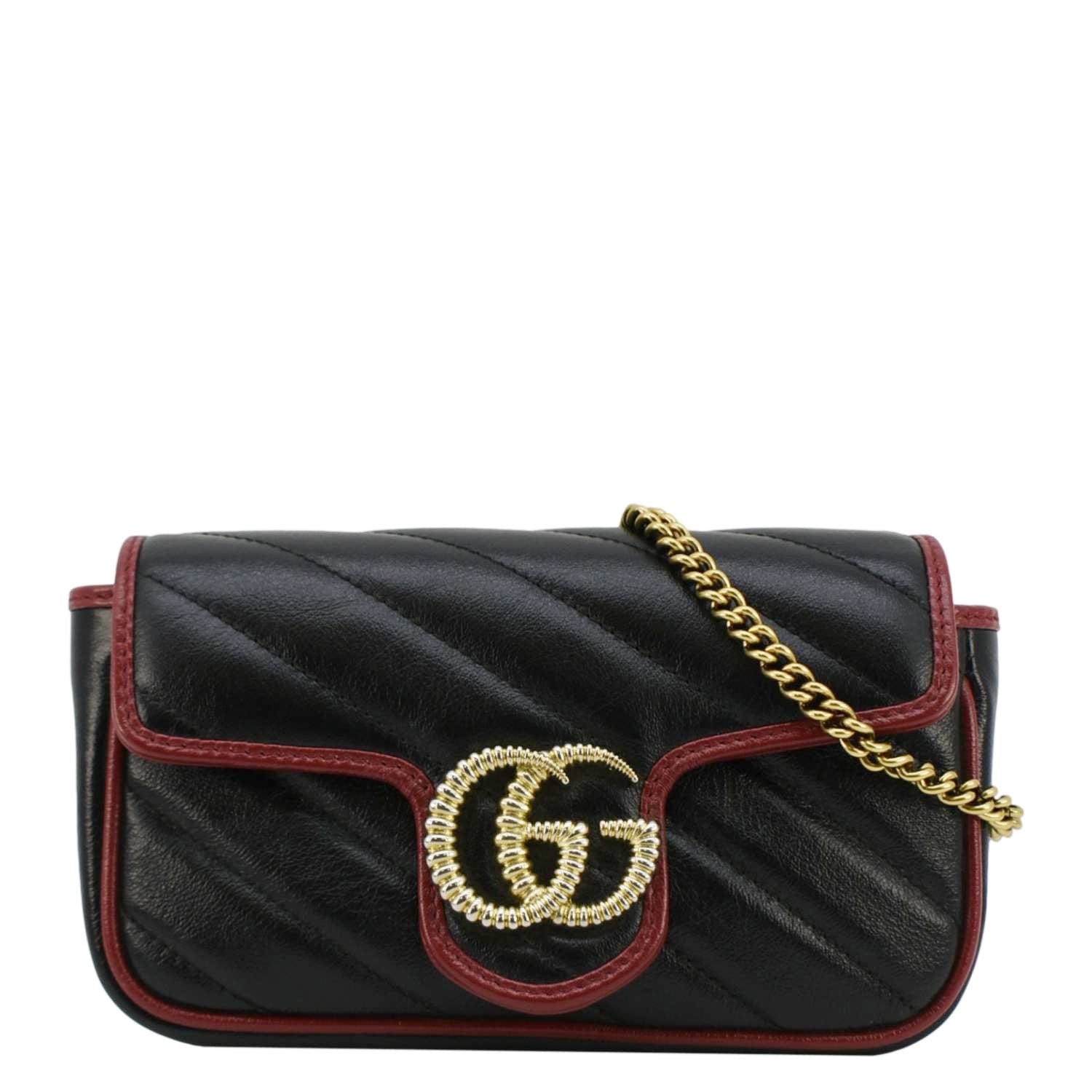 Gucci Marmont Tourchon Mini Shoulder Crossbody Bag Leather Matelasse