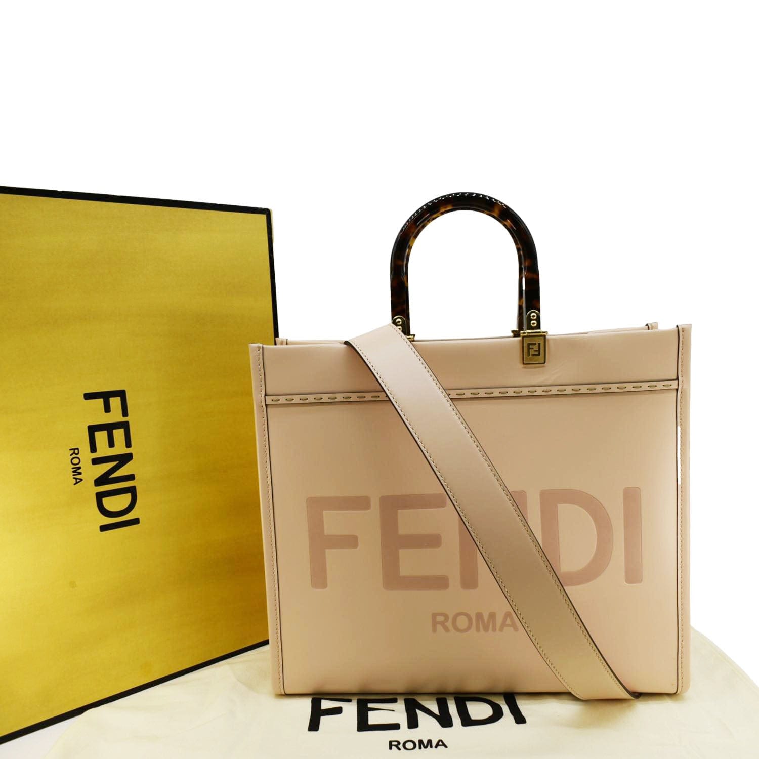 Fendi Sunshine Crossbody Tote Bag Light Leather Pink Medium Crossbody Bag