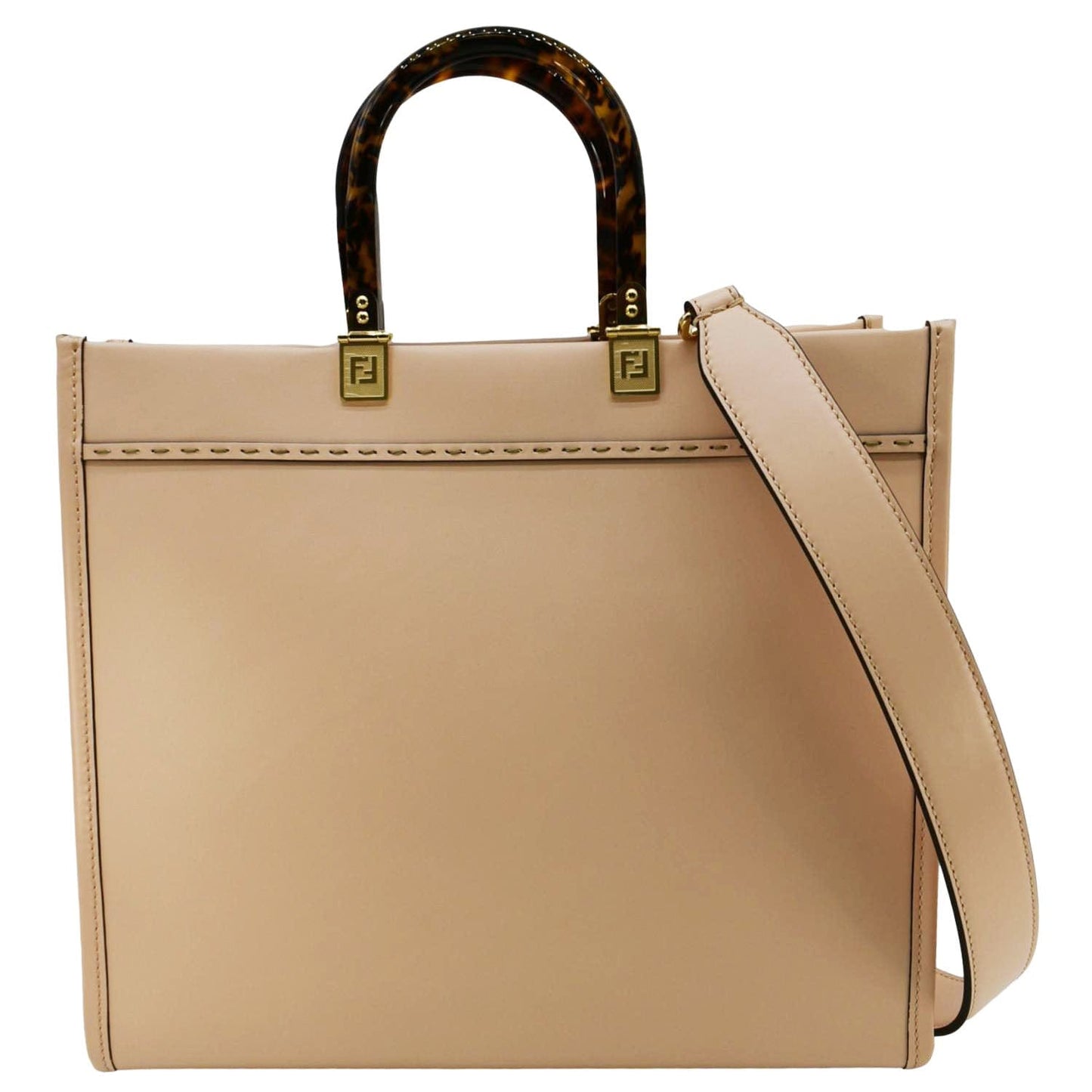 Fendi Sunshine Crossbody Tote Bag Light Leather Pink Medium Crossbody Bag