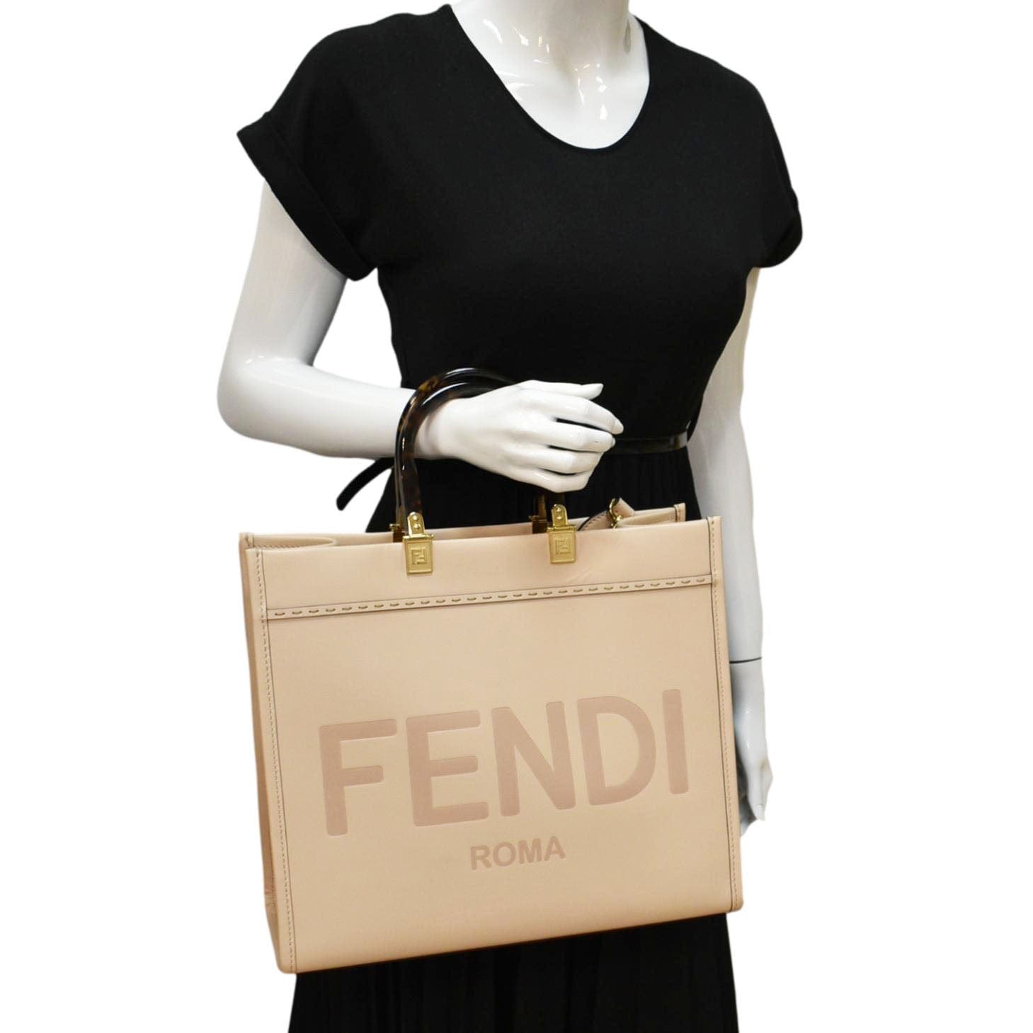 Fendi Sunshine Crossbody Tote Bag Light Leather Pink Medium Crossbody Bag