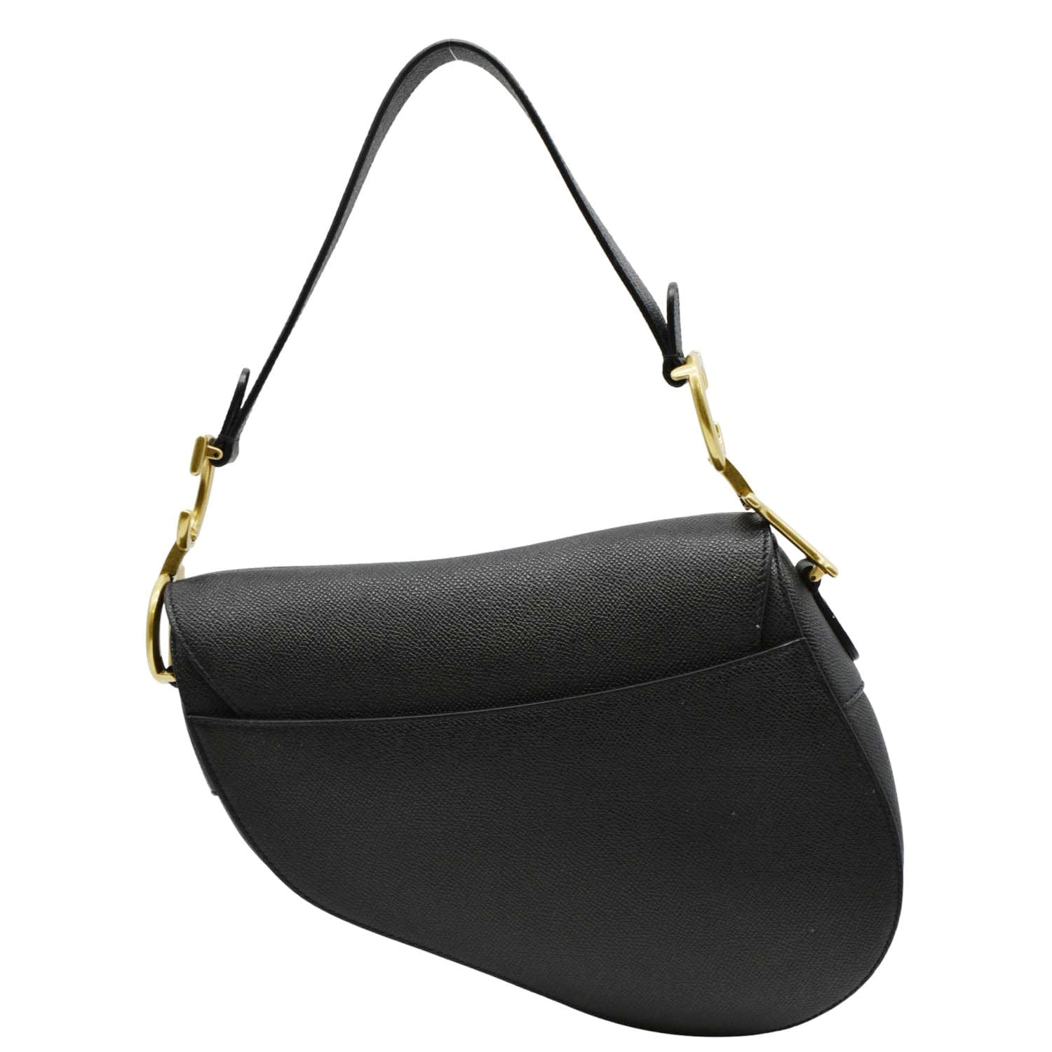 Dior Saddle Grained Satchel Shoulder Bag Leather Black Satchel Bag