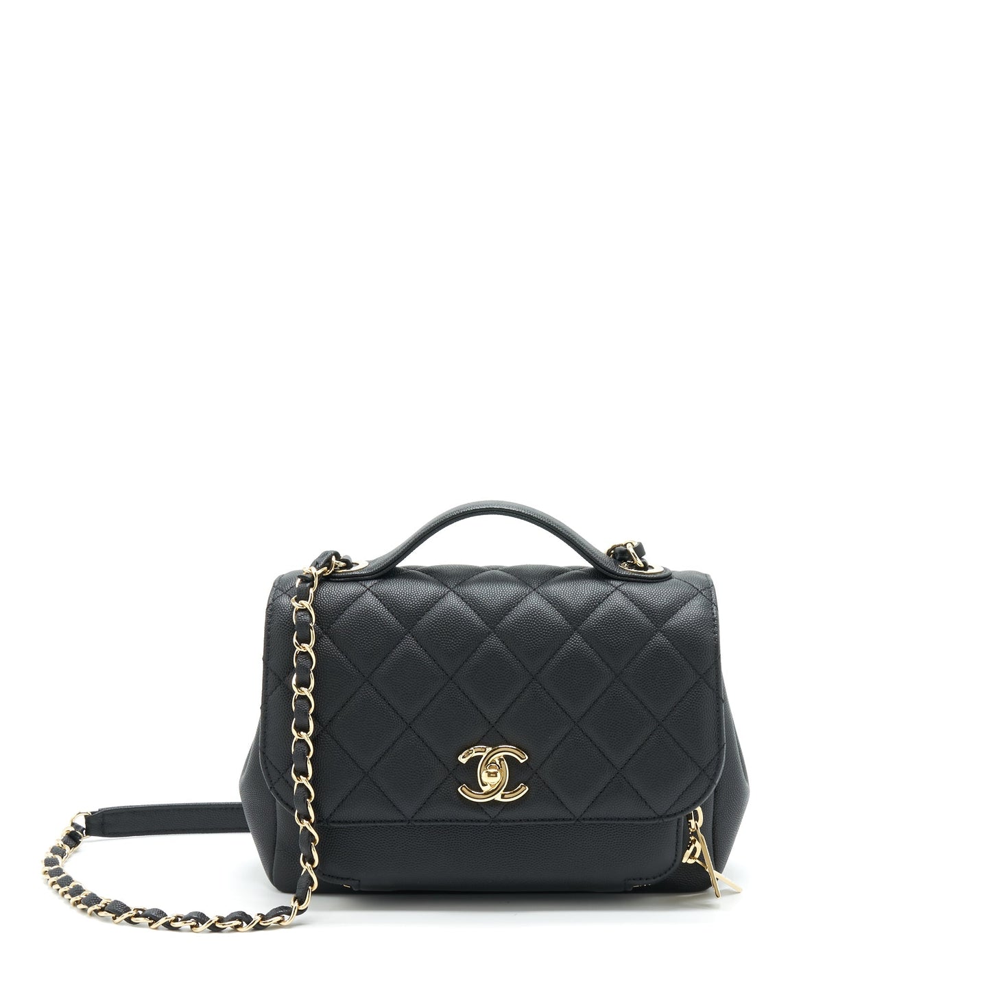 Chanel Business Affinity Caviar LGHW Black Handbag