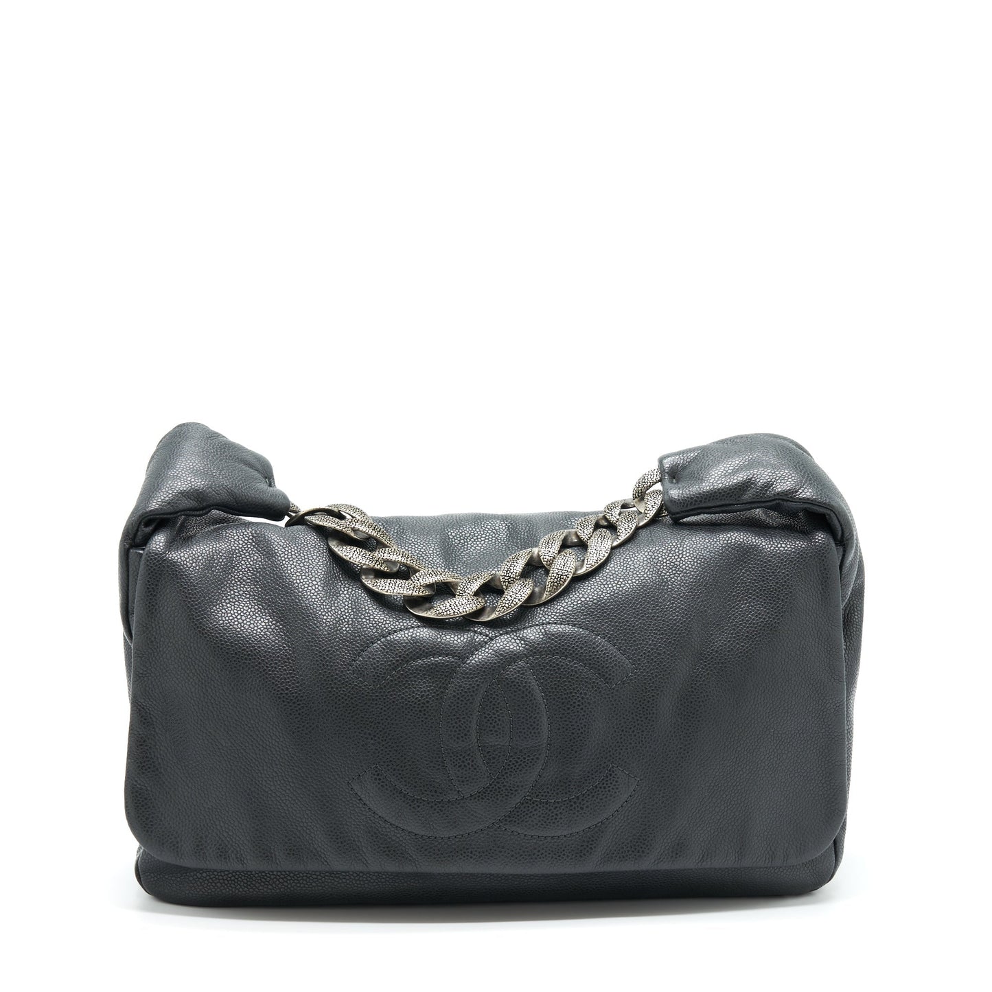 Chanel Caviar Ruthenium Hardware Black Shoulder Bag