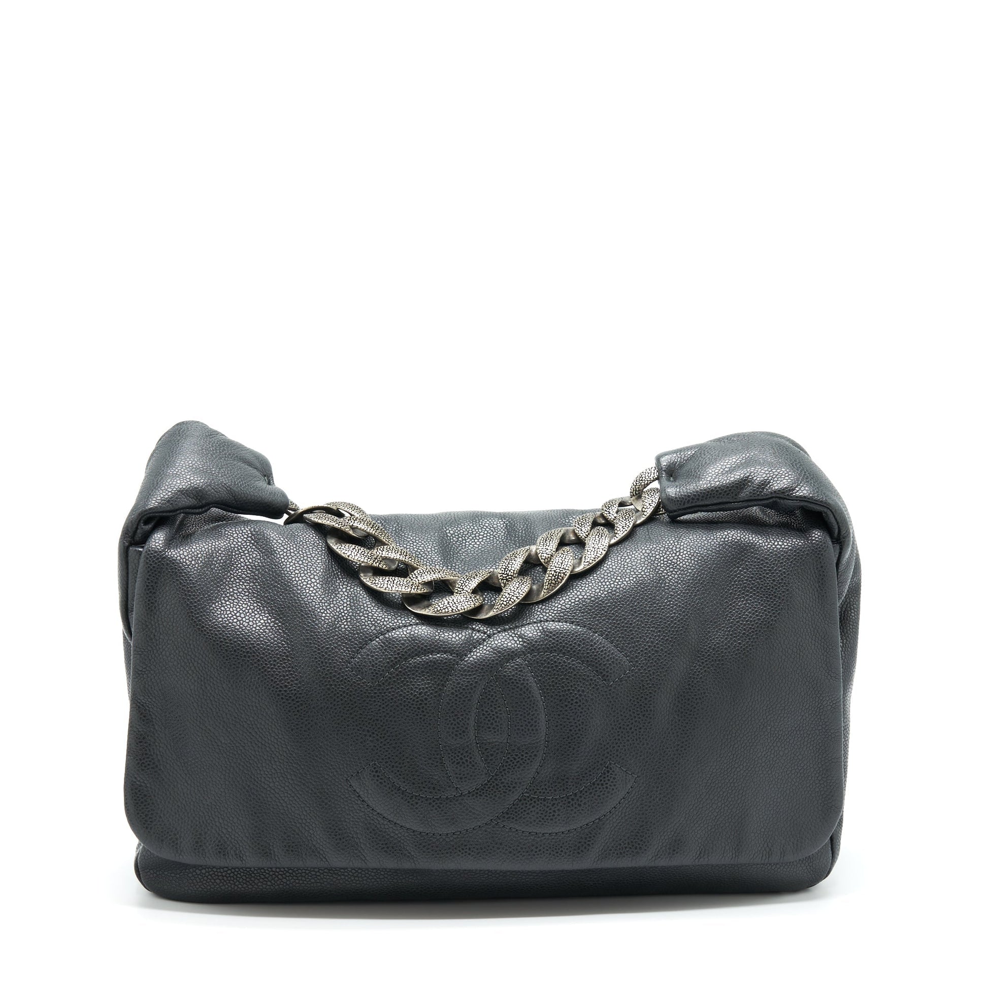 Chanel Caviar Ruthenium Hardware Black Shoulder Bag