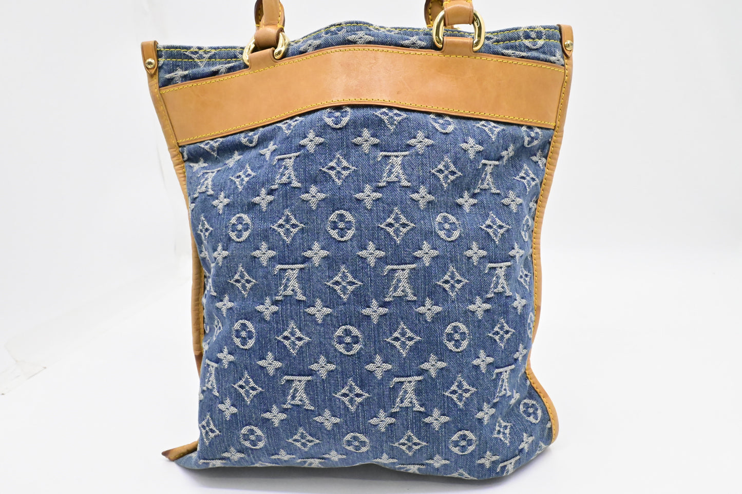 Louis Vuitton Sac Plat Denim Monogram Handbag