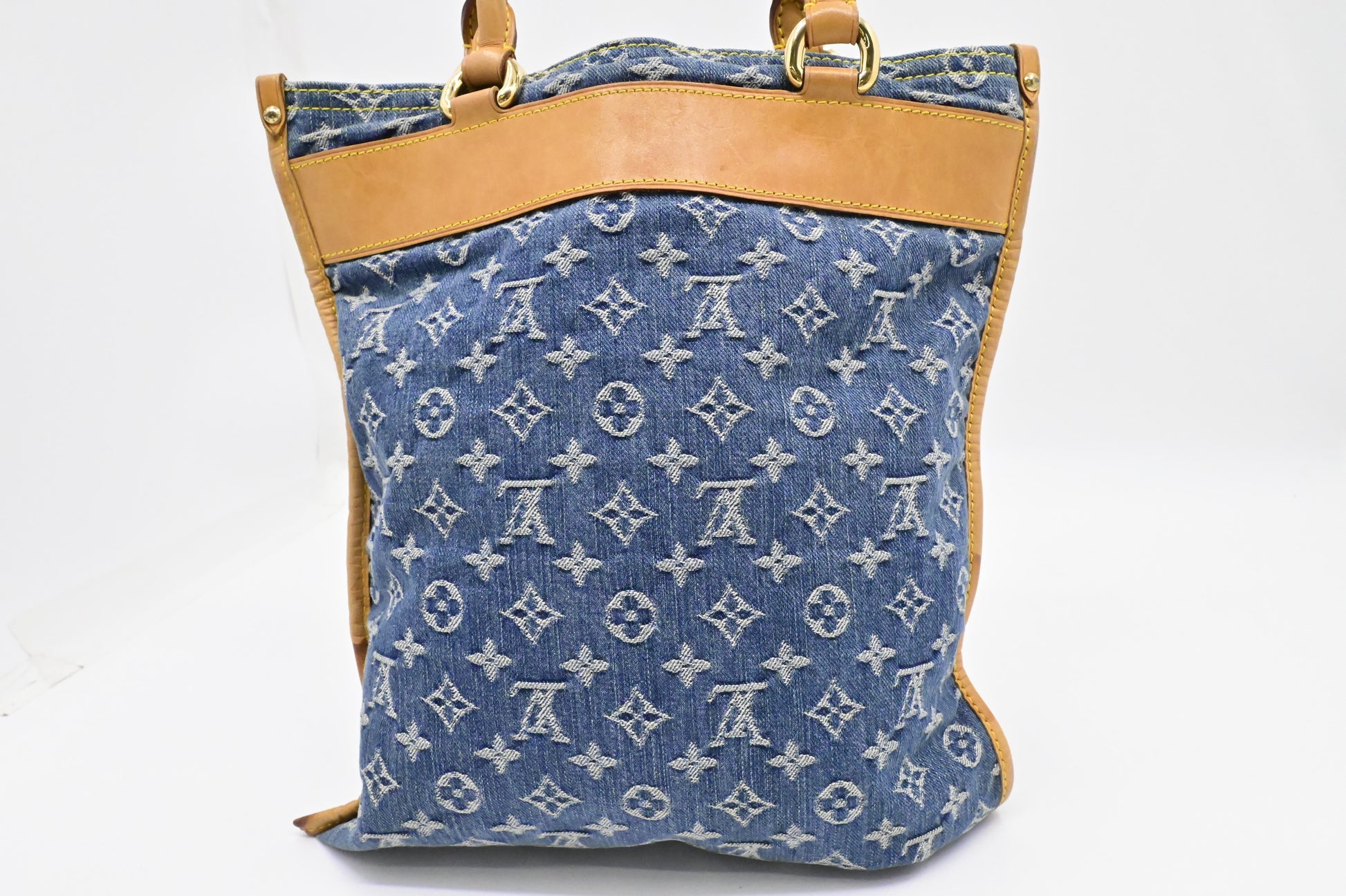 Louis Vuitton Sac Plat Denim Monogram Handbag