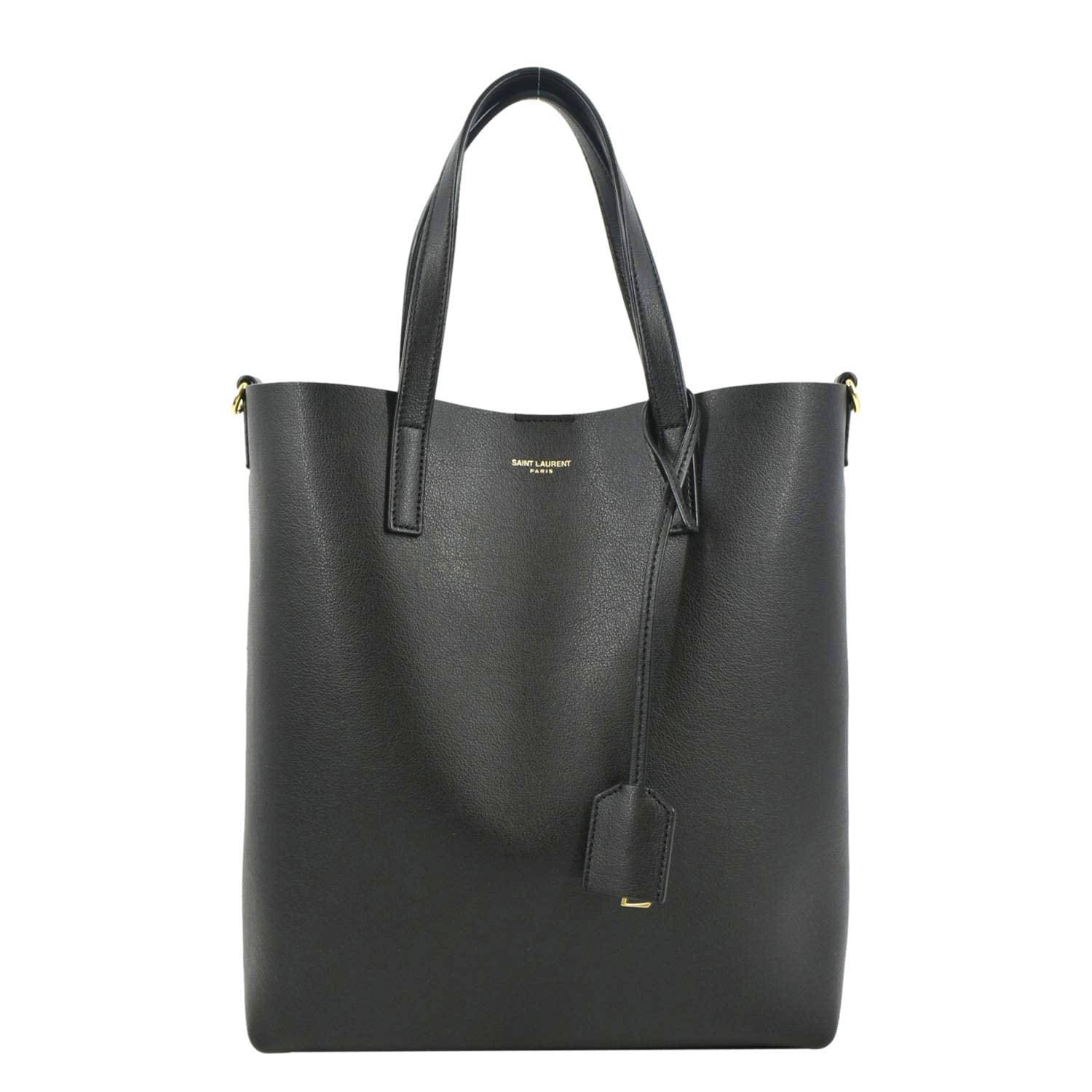 YSL Saint Laurent Saint Toy Supple Shopping Tote Bag Leather Black