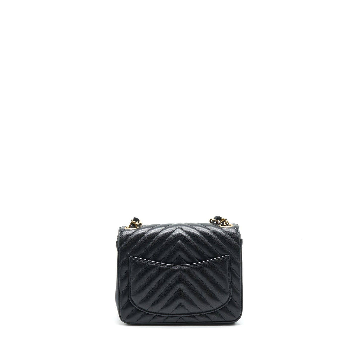 Chanel Square Chevron Flap LGHW Black Shoulder Bag