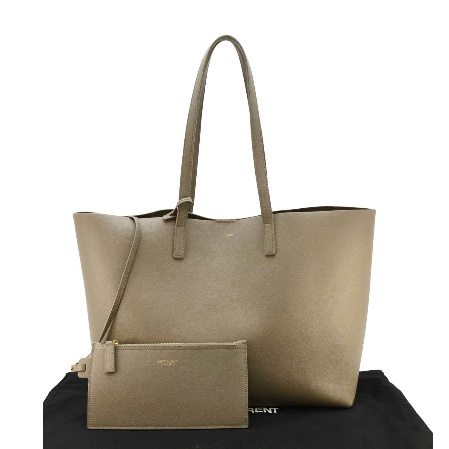 YSL Saint Laurent Yves Shopping Tote Bag Leather Gray