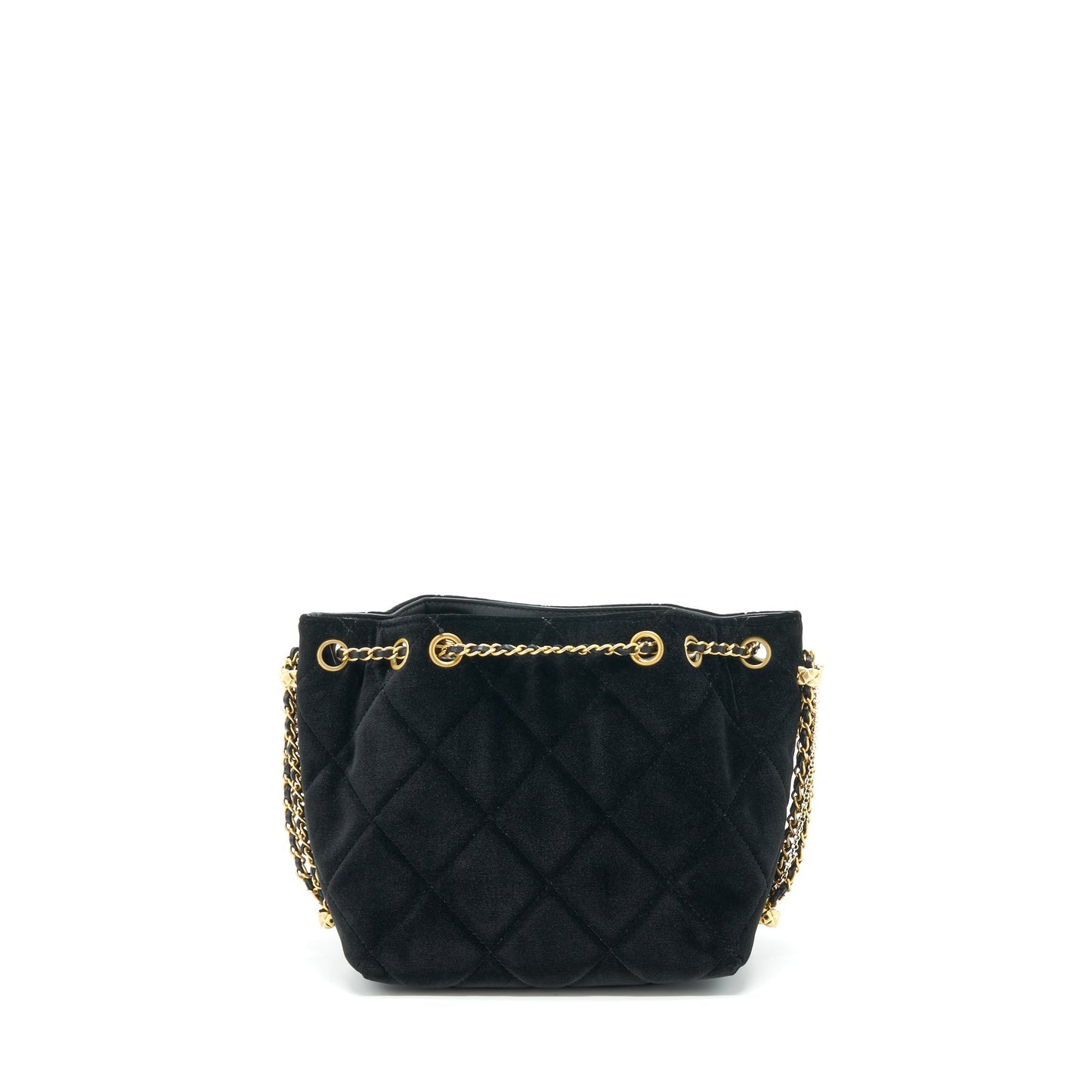 Chanel Bucket Velvet GHW Black Bucket Bag