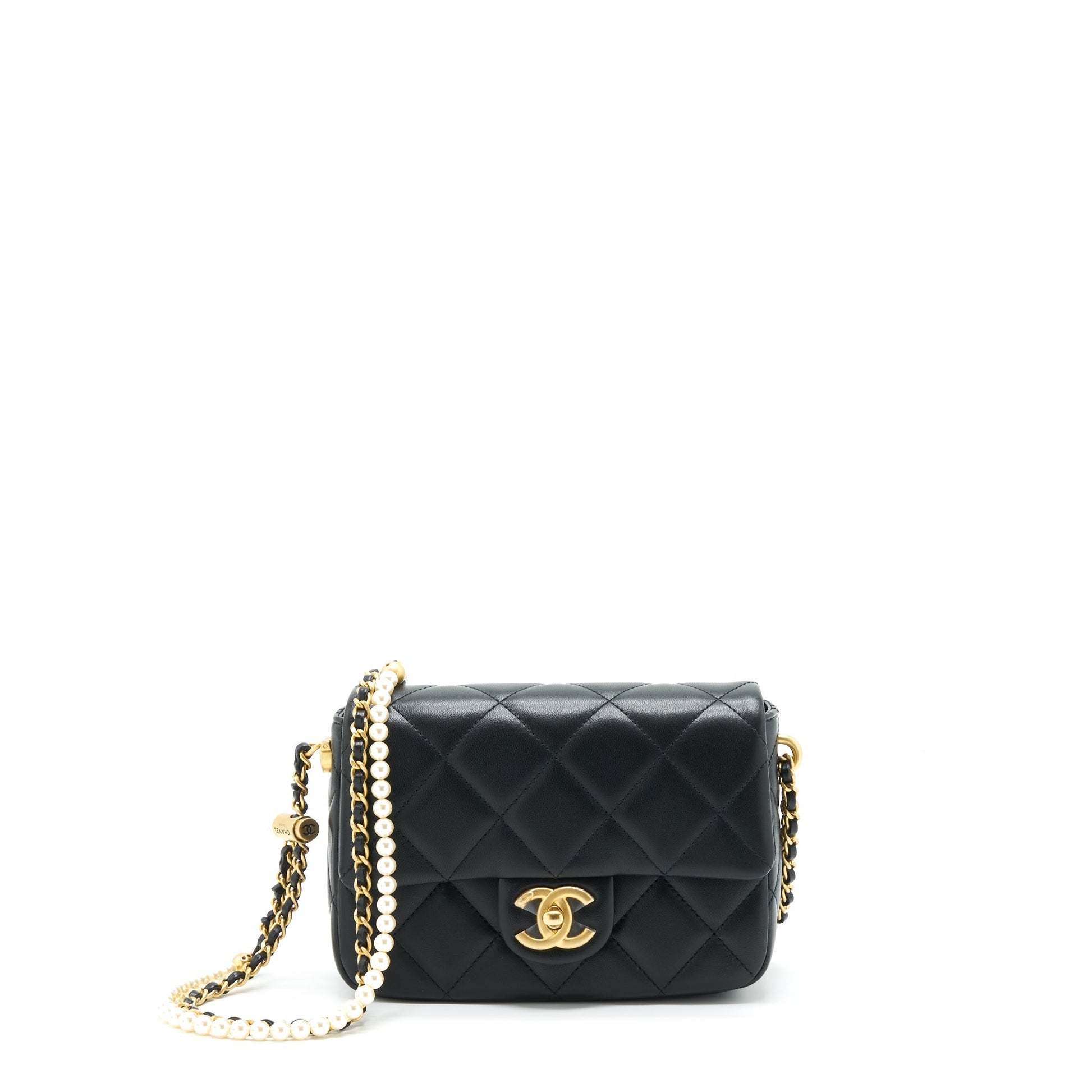 Chanel My Perfect Flap Lambskin GHW Microchip Black Shoulder Bag