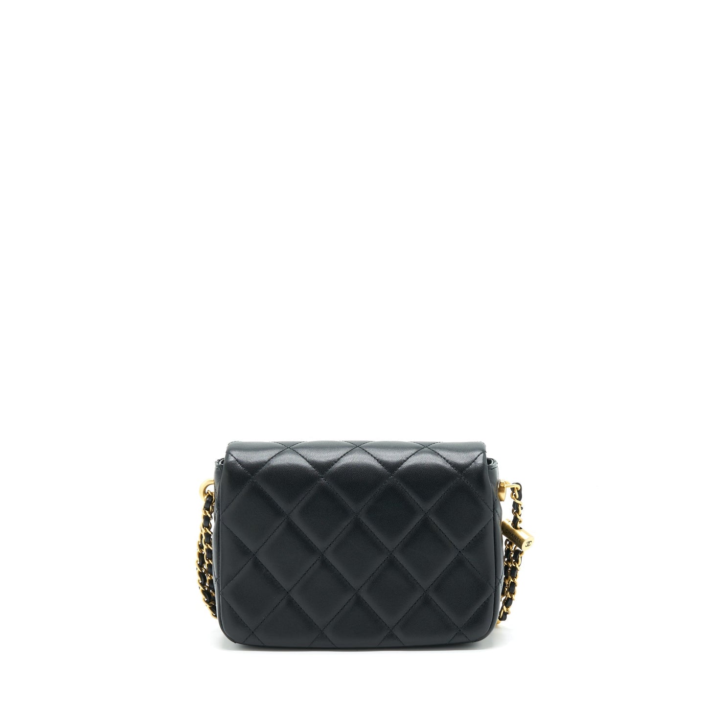 Chanel My Perfect Flap Lambskin GHW Microchip Black Shoulder Bag