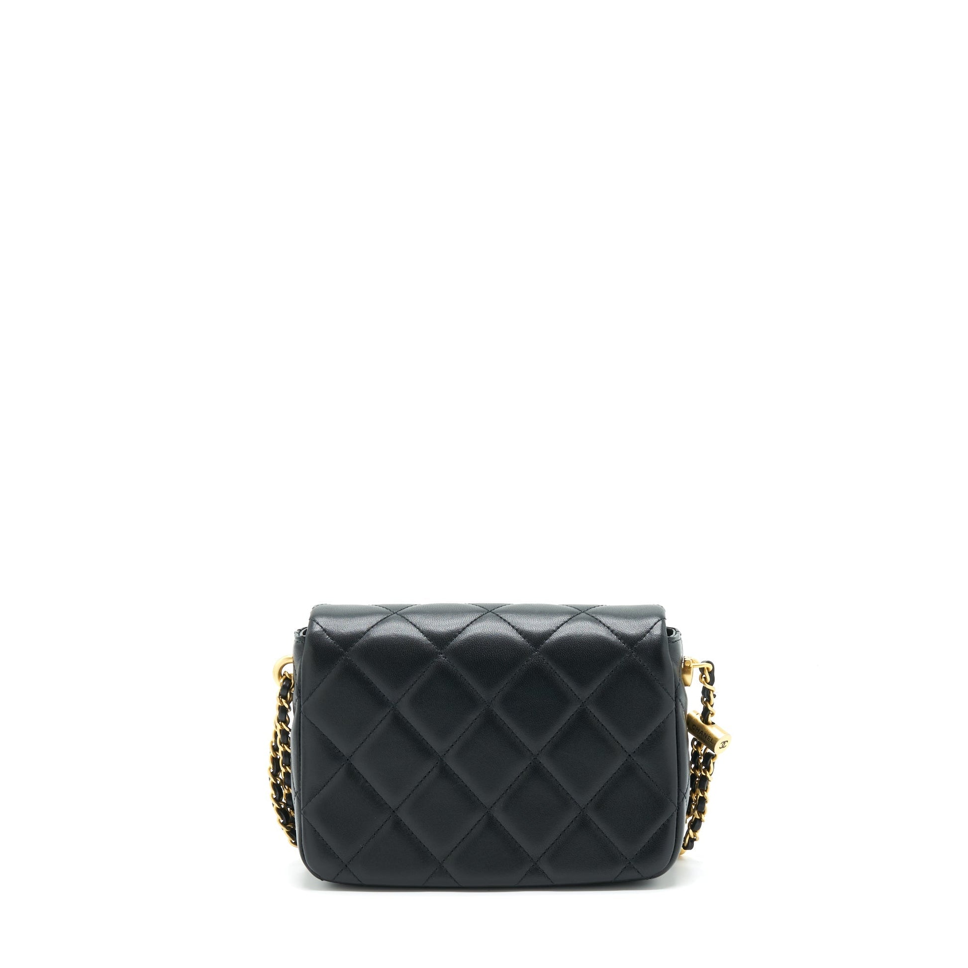 Chanel My Perfect Flap Lambskin GHW Microchip Black Shoulder Bag