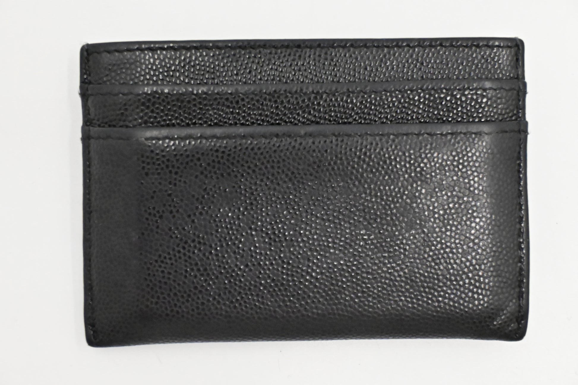 Chanel Card Caviar Black Leather Wallet Case Leather 2