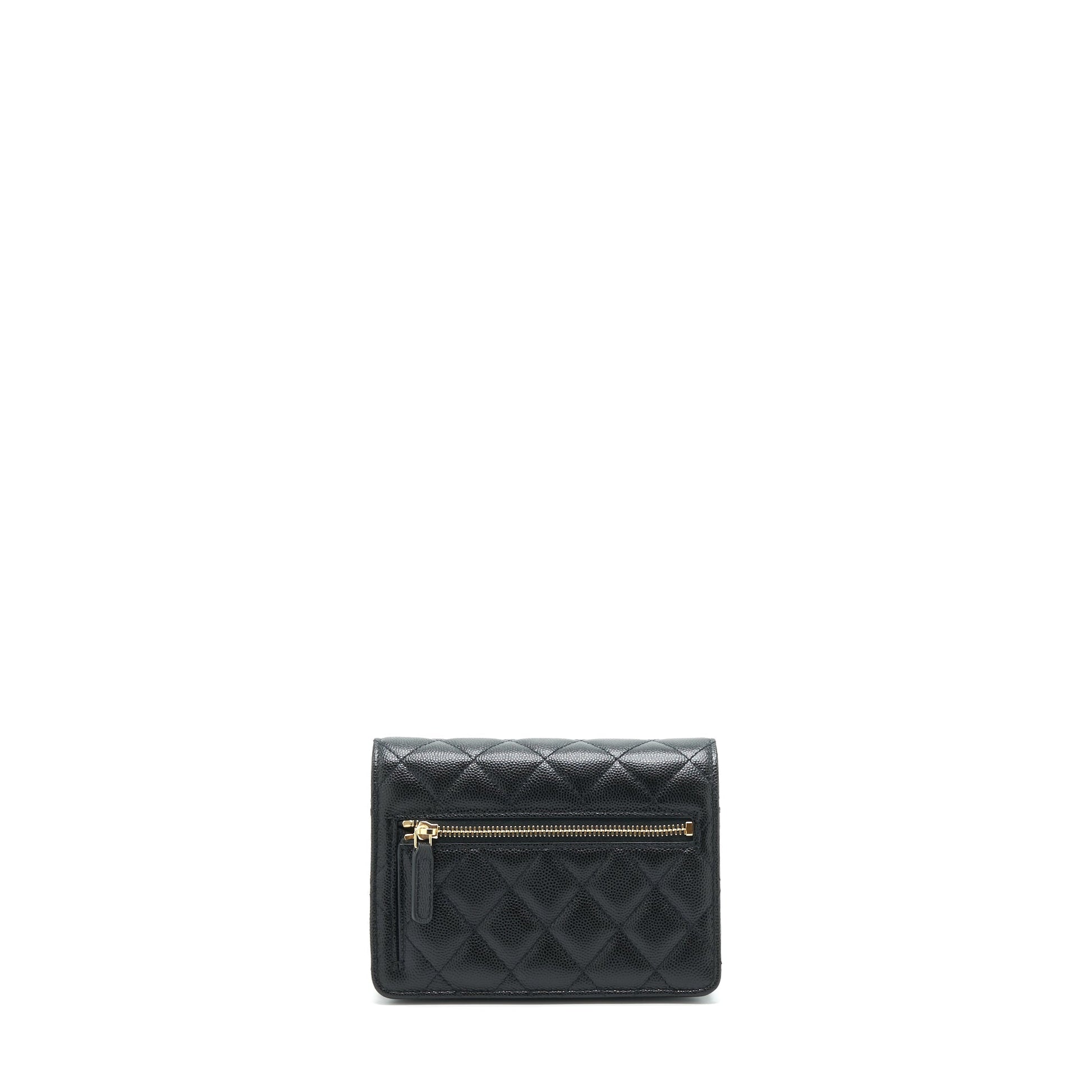 Chanel On Caviar LGHW Black Wallet Case