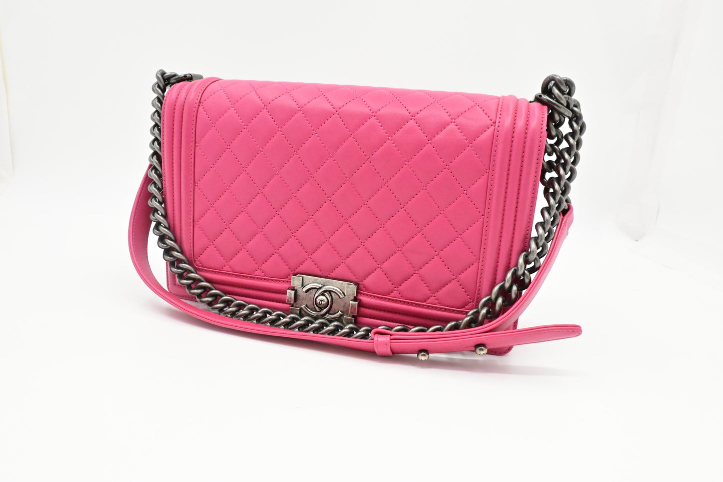 Chanel New Boy Pink Leather Handbag