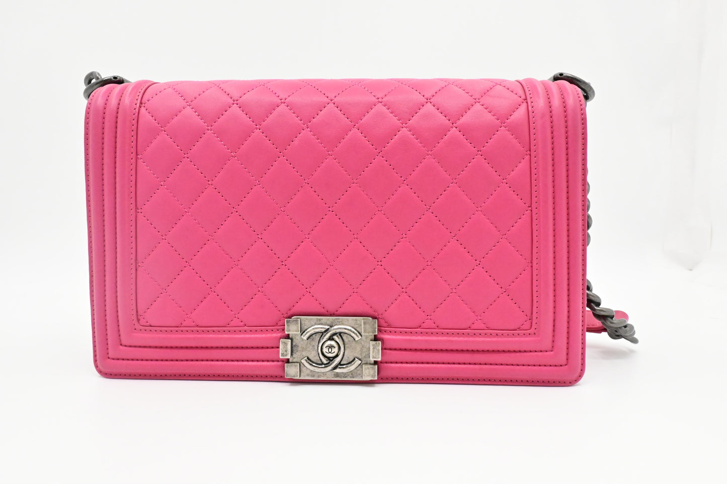 Chanel New Boy Pink Leather Handbag