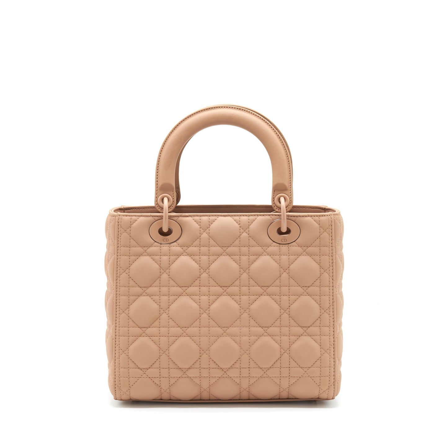 Dior Lady Blush Ultramatte Cannage Calfskin Purse Handbag Medium Travel Bag