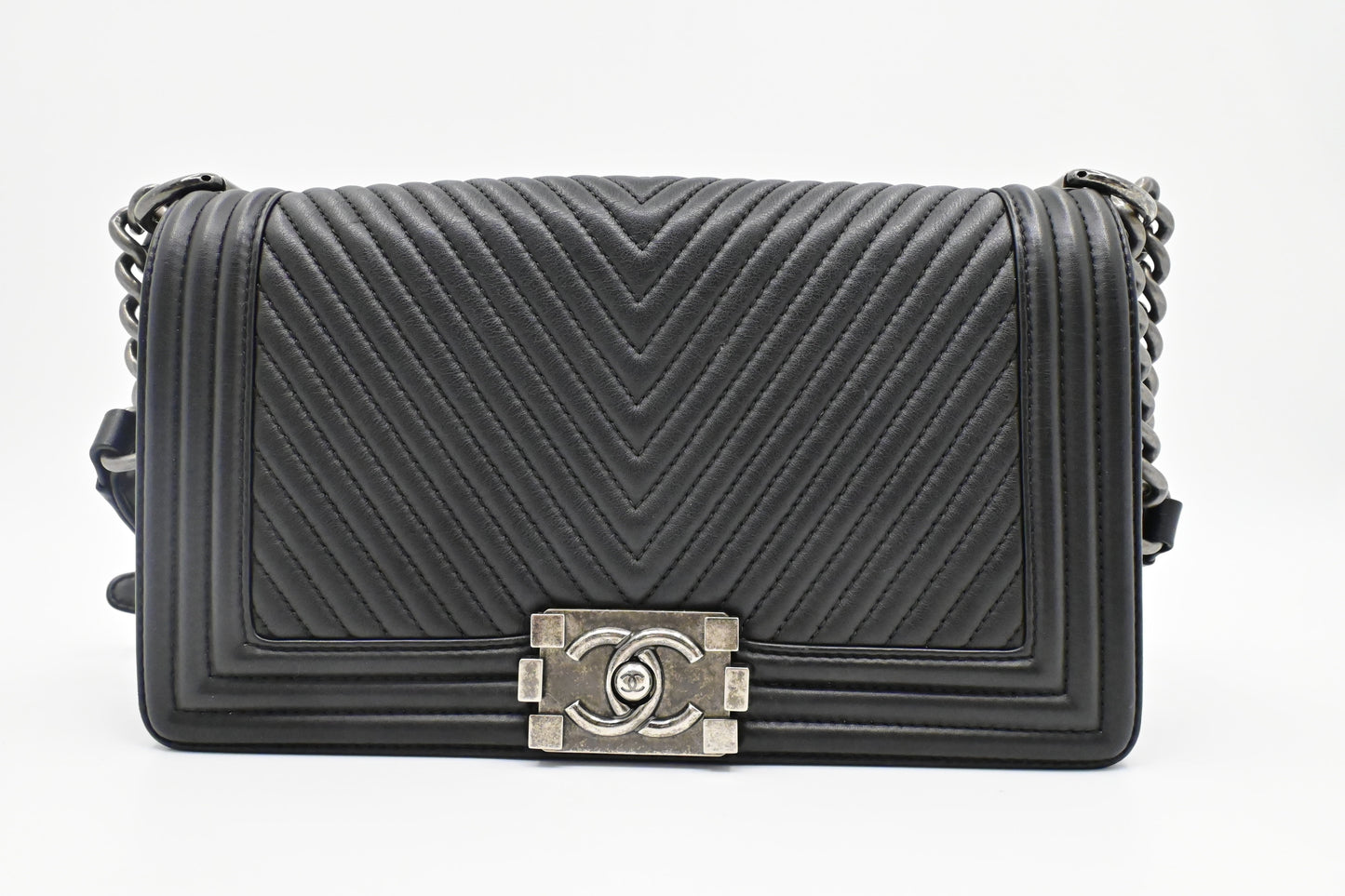 Chanel Old Boy Black Leather Handbag