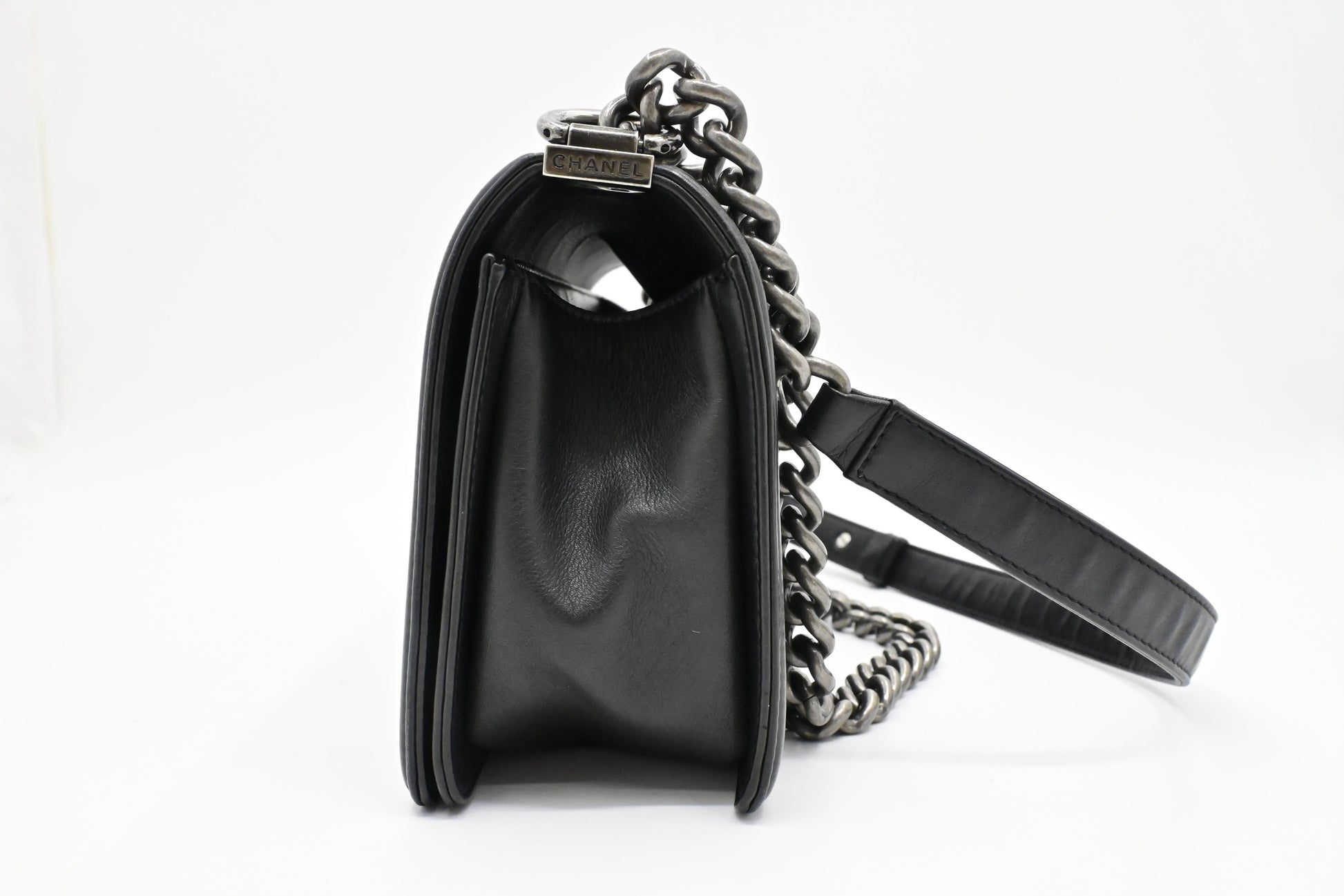 Chanel Old Boy Black Leather Handbag