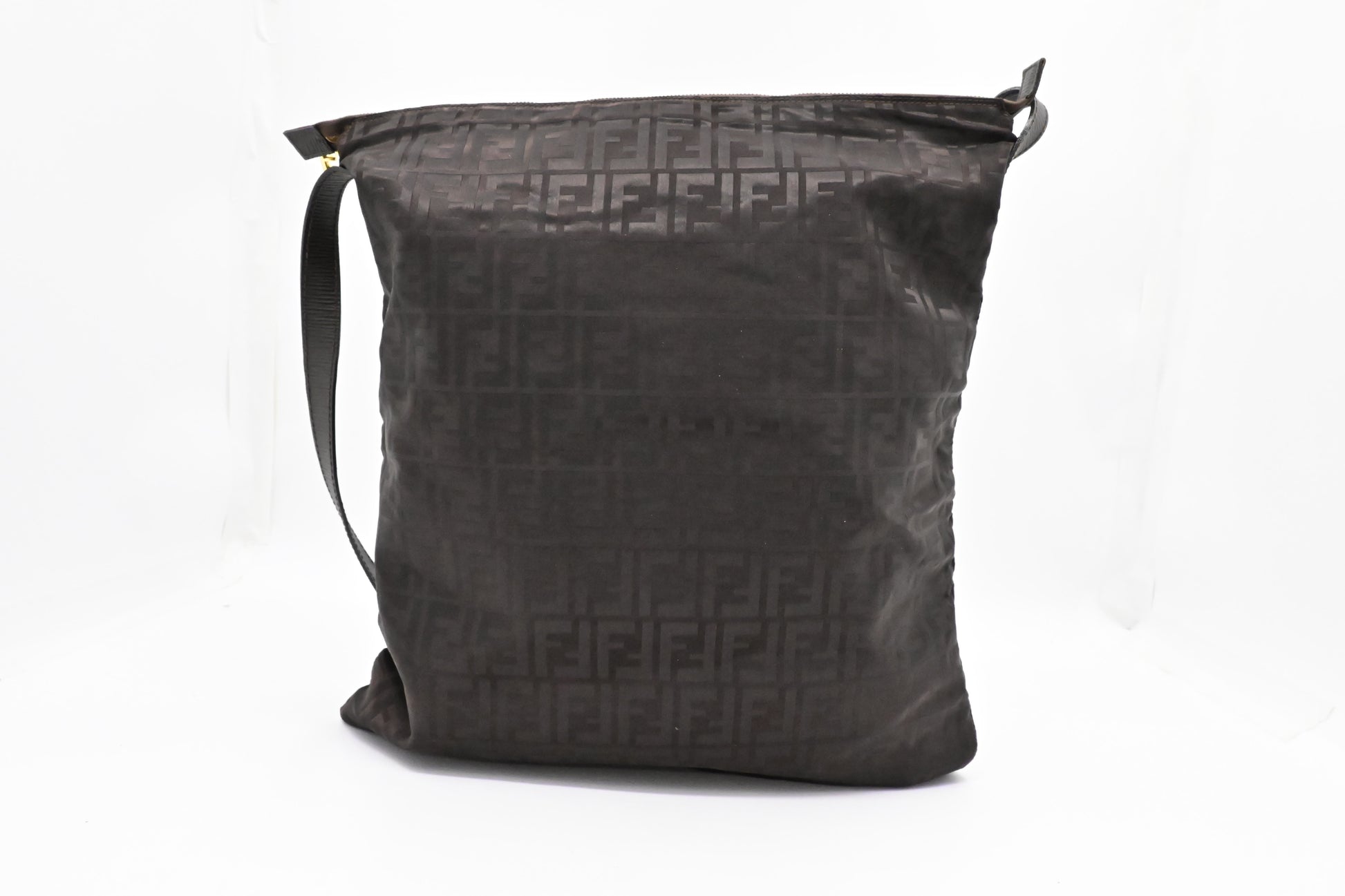 Fendi Crossbody In Ff Nylon Brown Large Crossbody Bag