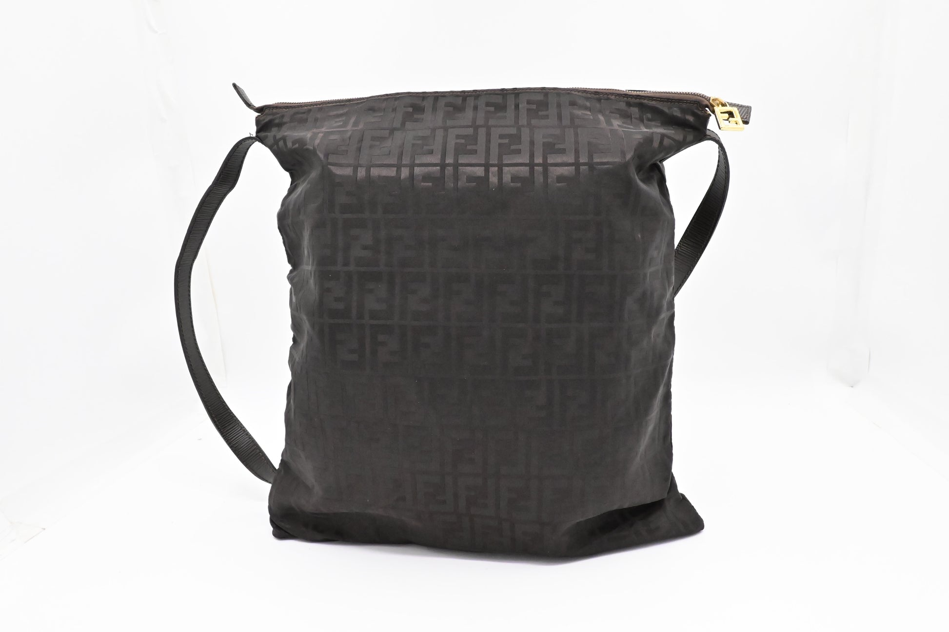 Fendi Crossbody In Ff Nylon Brown Large Crossbody Bag
