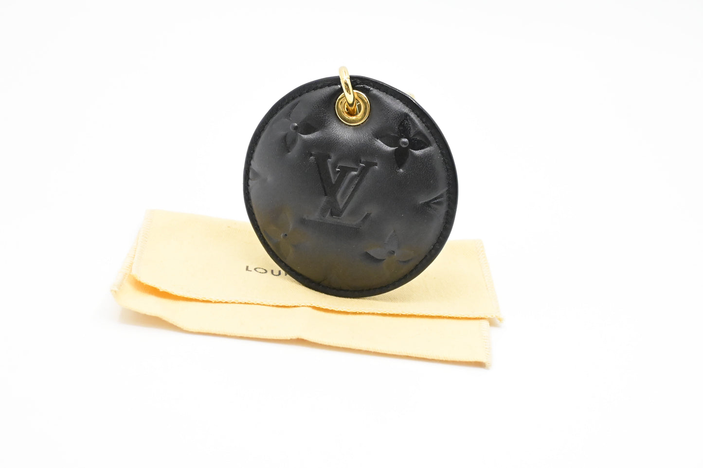 Louis Vuitton Bijoux Sac Coussin Illustre Monogram Leather Black Key Chain