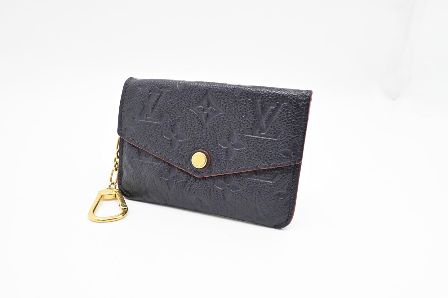 Louis Vuitton Pochette Cles Marine Rouge Empreinte Leather Wallet Case