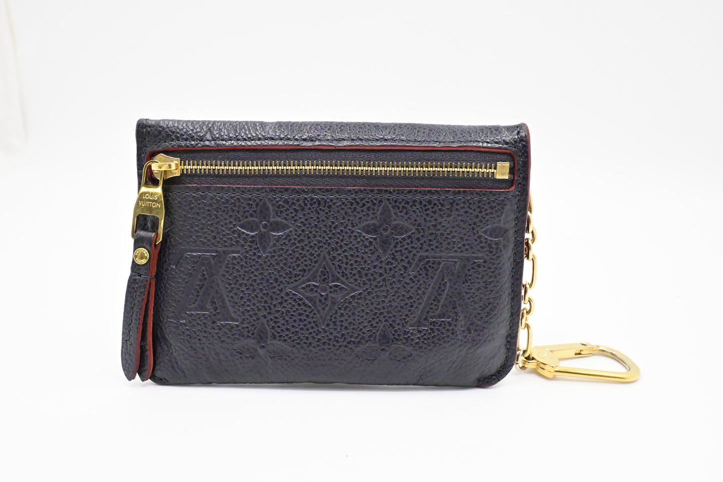 Louis Vuitton Pochette Cles Marine Rouge Empreinte Leather Wallet Case