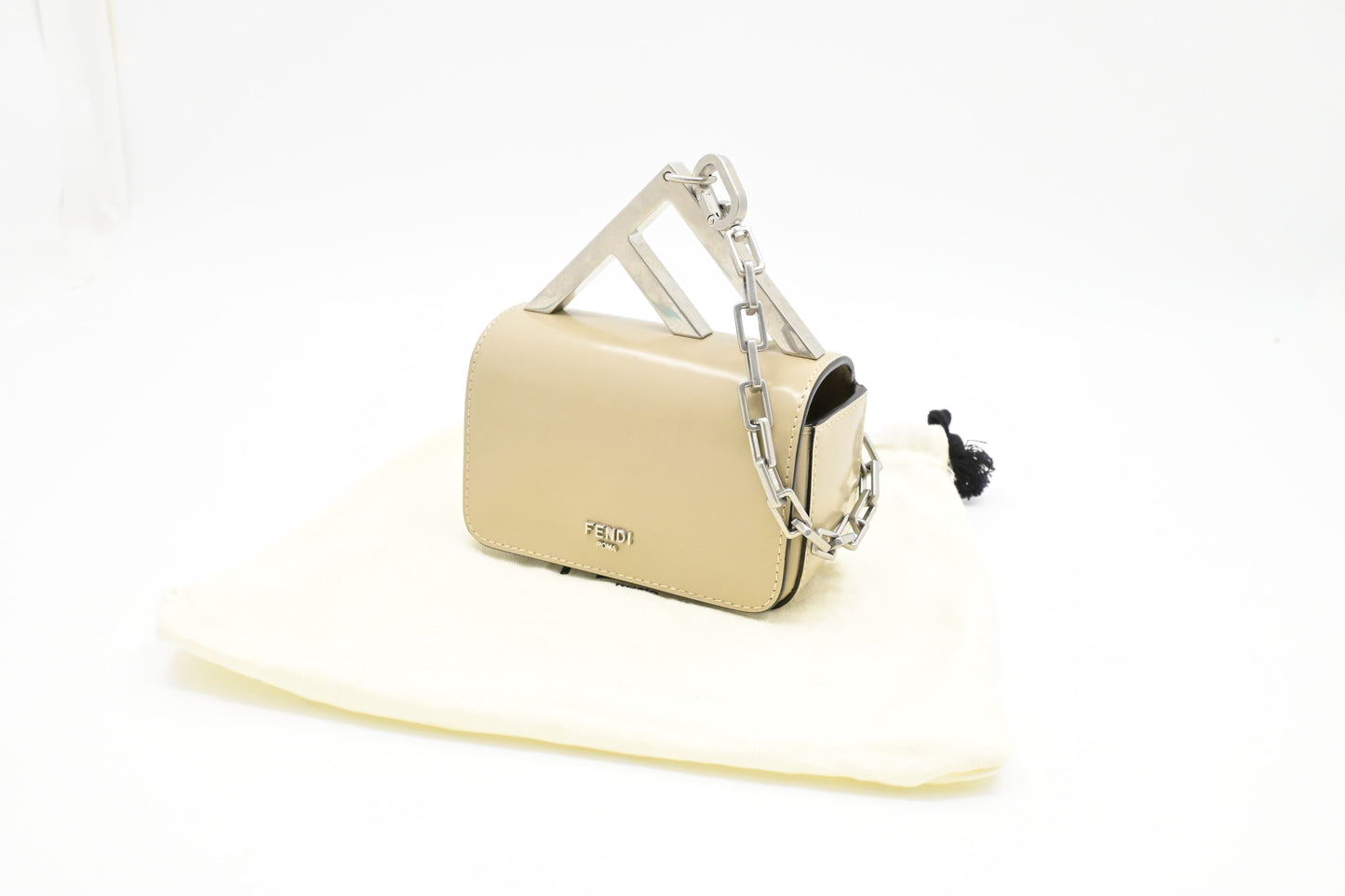 Fendi First Sight In Handbag Leather Beige Mini Travel Bag