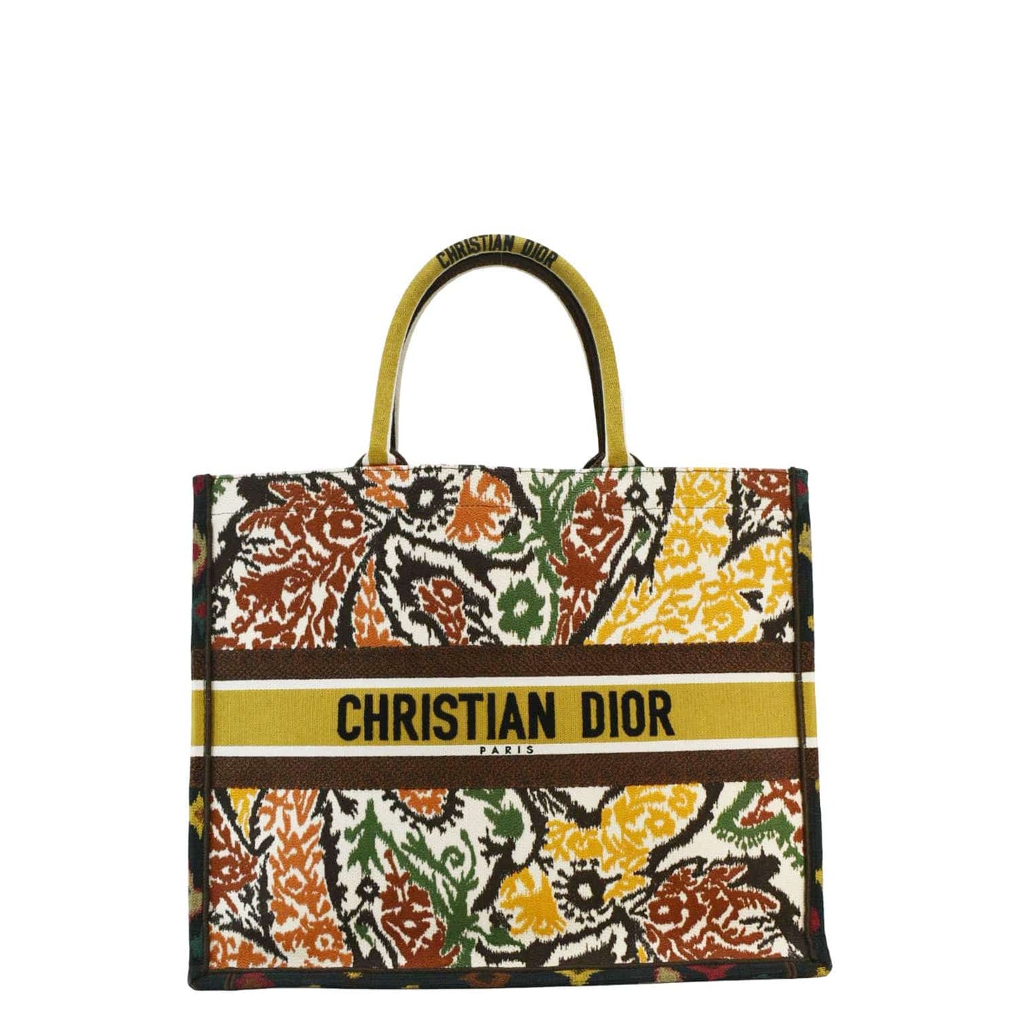 Dior Book Embroidered Paisley Tote Bag Multicolor Large