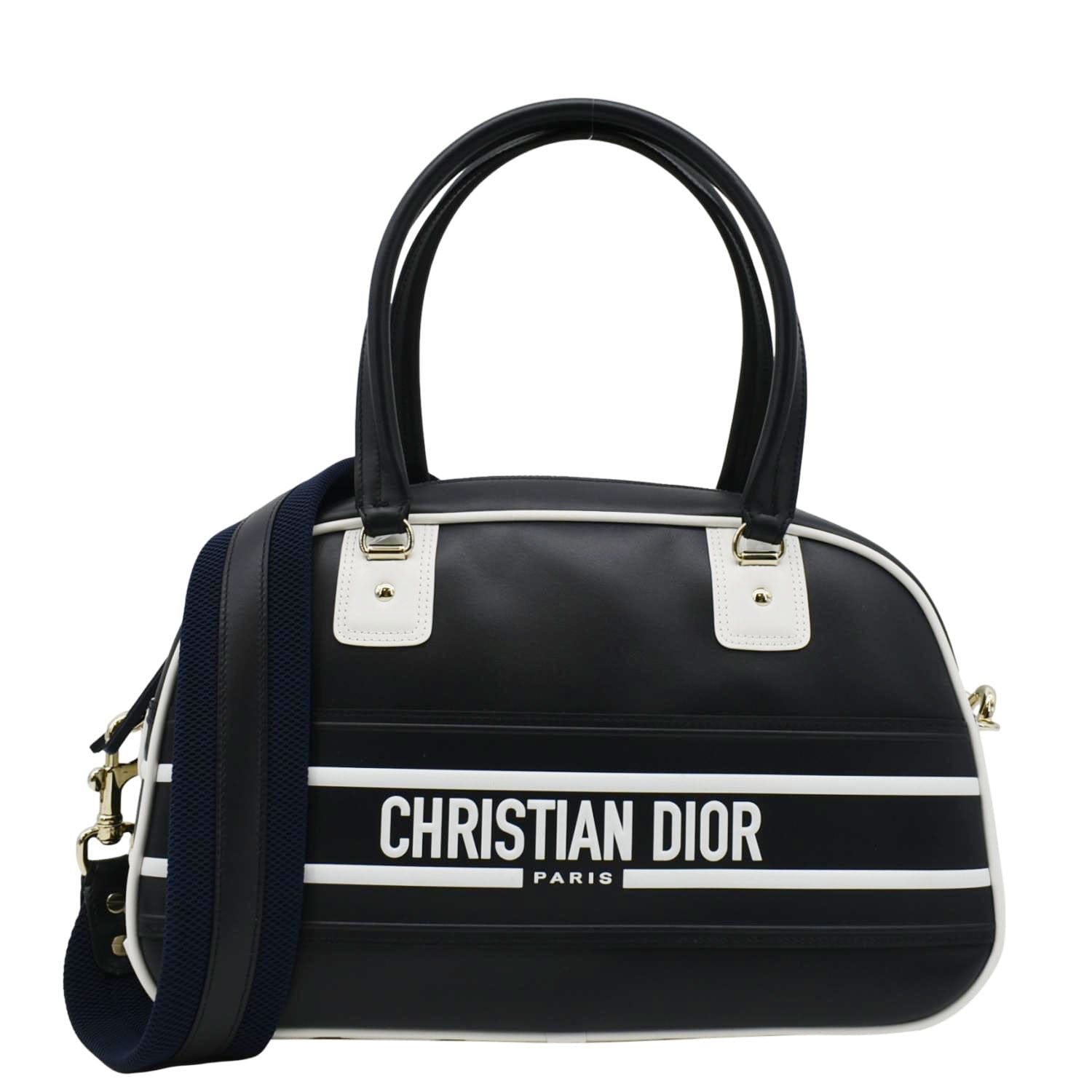 Dior Vibe Bowling Shoulder Bag Leather Blue Navy