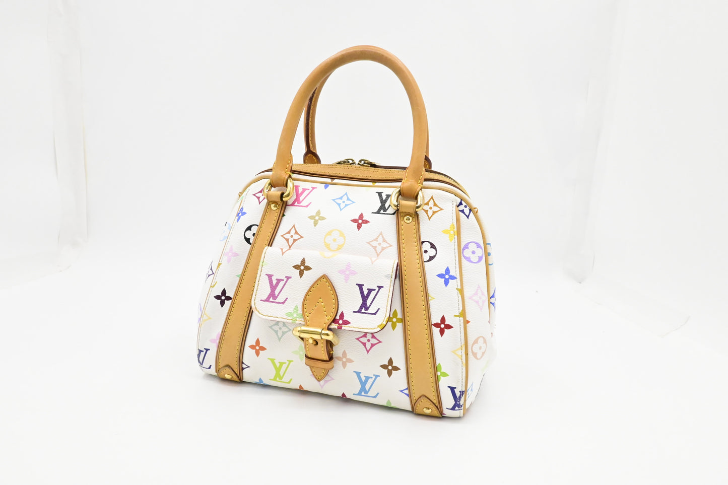 Louis Vuitton Priscilla Multicolor White Canvas Handbag