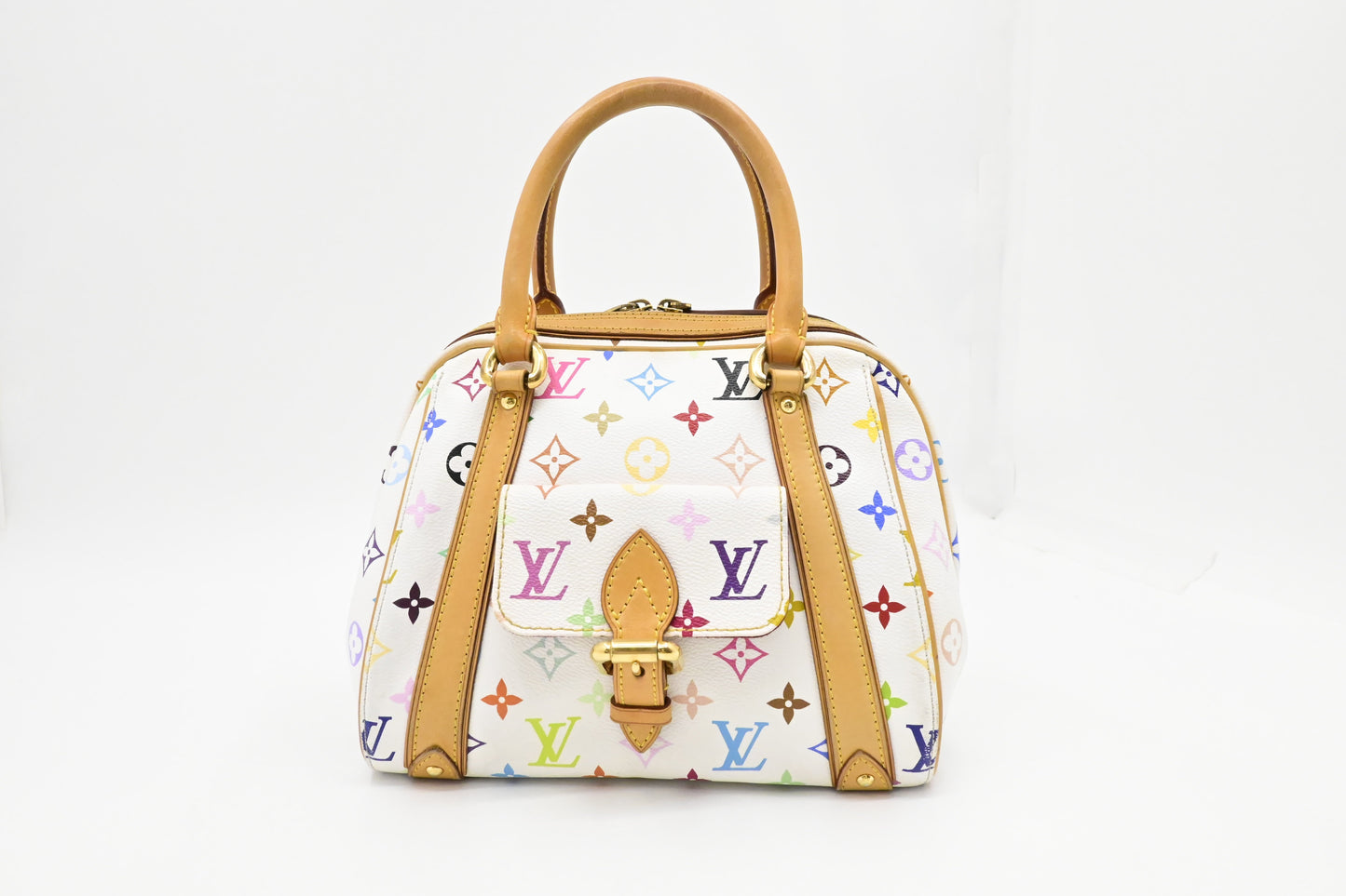 Louis Vuitton Priscilla Multicolor White Canvas Handbag