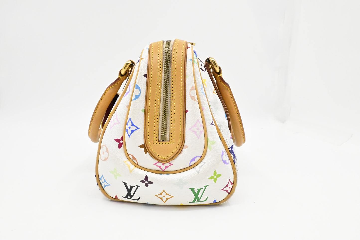 Louis Vuitton Priscilla Multicolor White Canvas Handbag