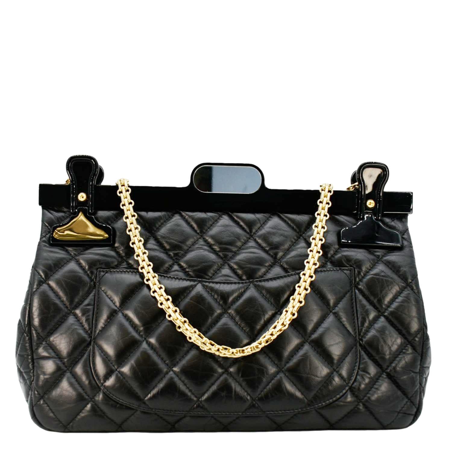 Chanel 2.55 Reissue Hanger Flap Quilted Leather Black Travel Bag