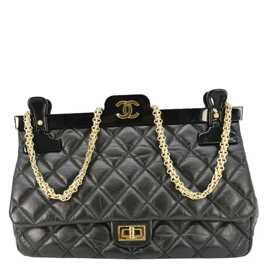 Chanel 2.55 Reissue Hanger Flap Quilted Leather Black Travel Bag
