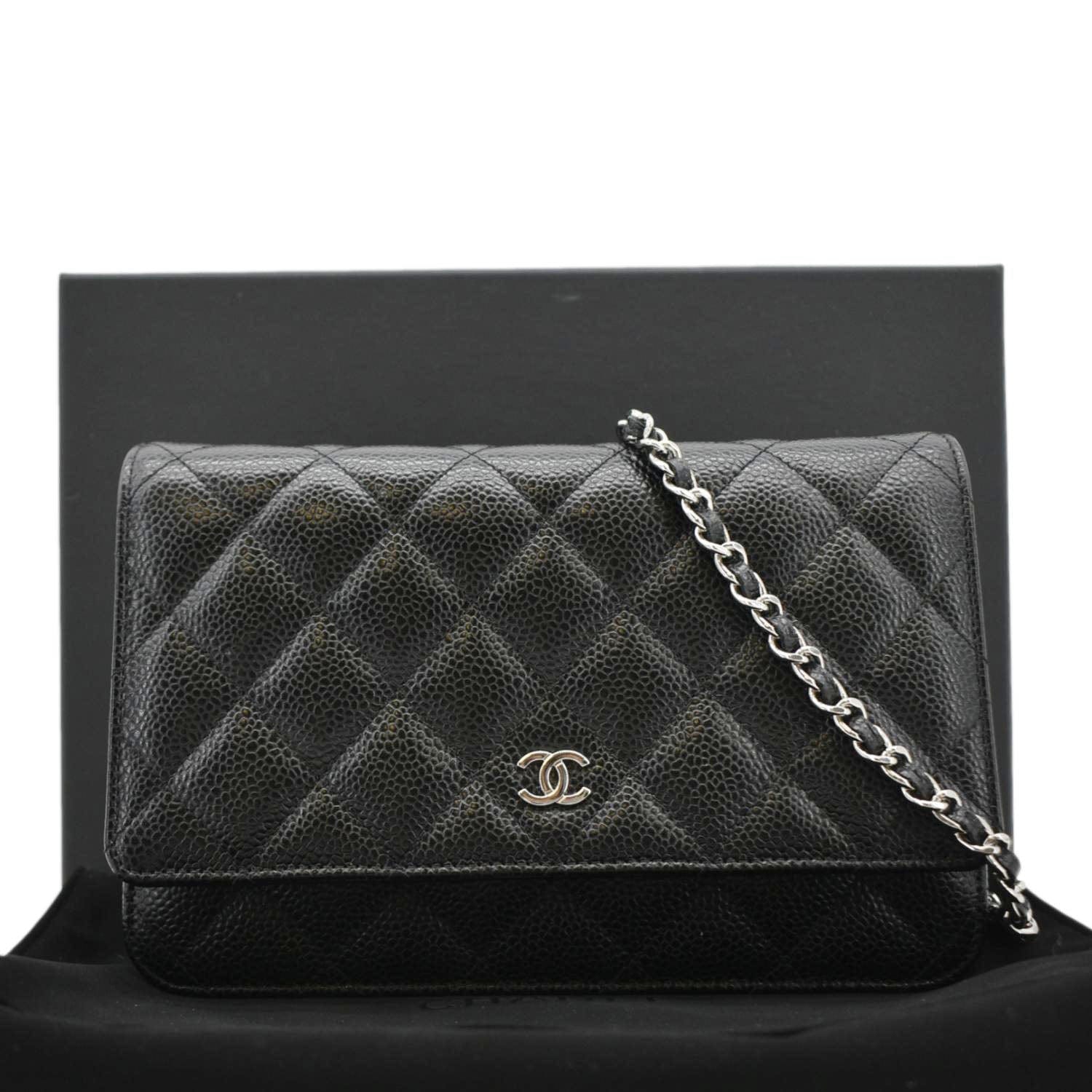 Chanel WOC Quilted Caviar Leather Black Travel Bag