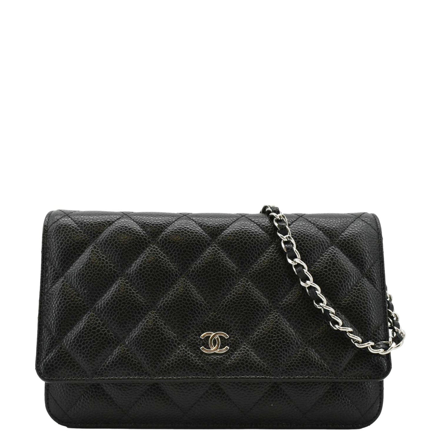 Chanel WOC Quilted Caviar Leather Black Travel Bag
