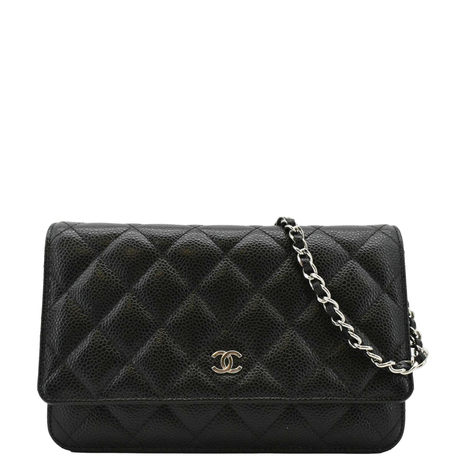 Chanel WOC Quilted Caviar Leather Black Travel Bag