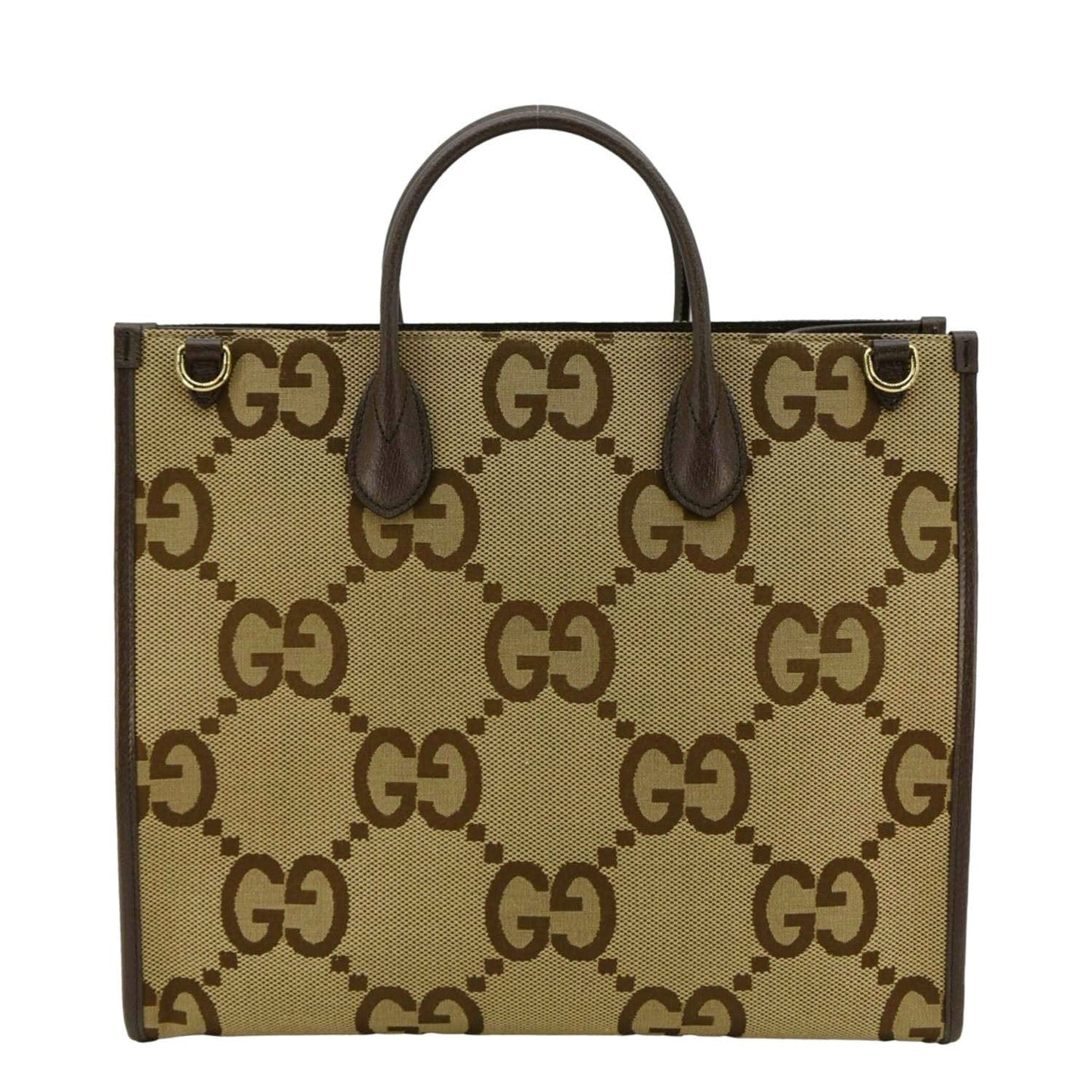 Gucci Jumbo Tote Shoulder Bag Canvas Beige